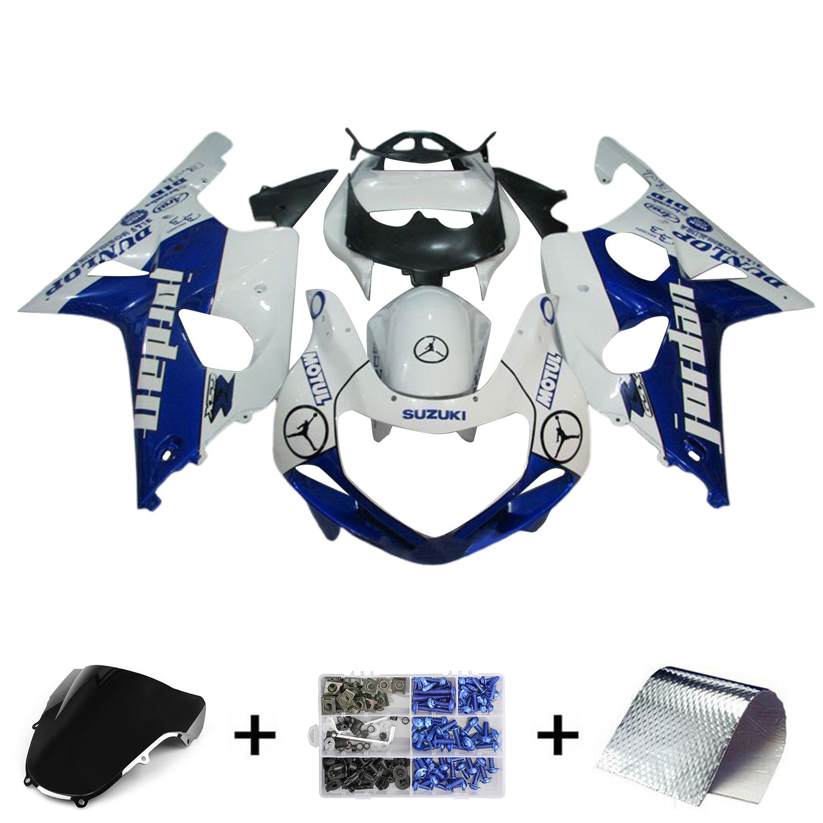 Amotopart Suzuki GSXR1000 2000-2002 K1 K2 Kit de carenado de carrocería de plástico ABS