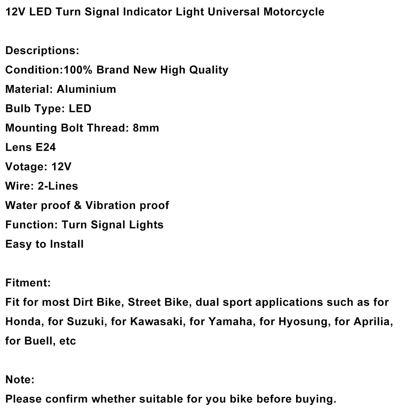 LED migający 12 V 8 mm Universal dla motocykla Hondy