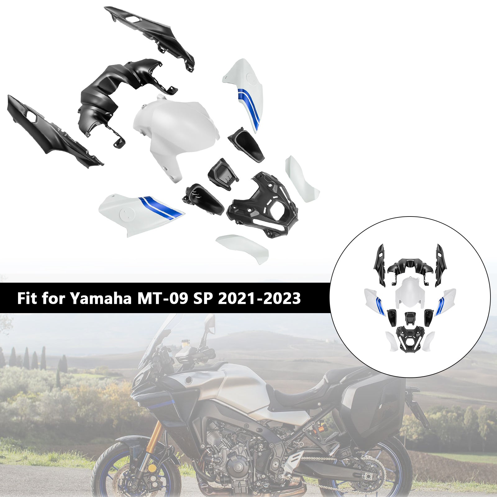 Vbrizgavanje kompleta za karoserijo ABS za Yamaha MT-09/MT-09 SP 2021-2023 08#