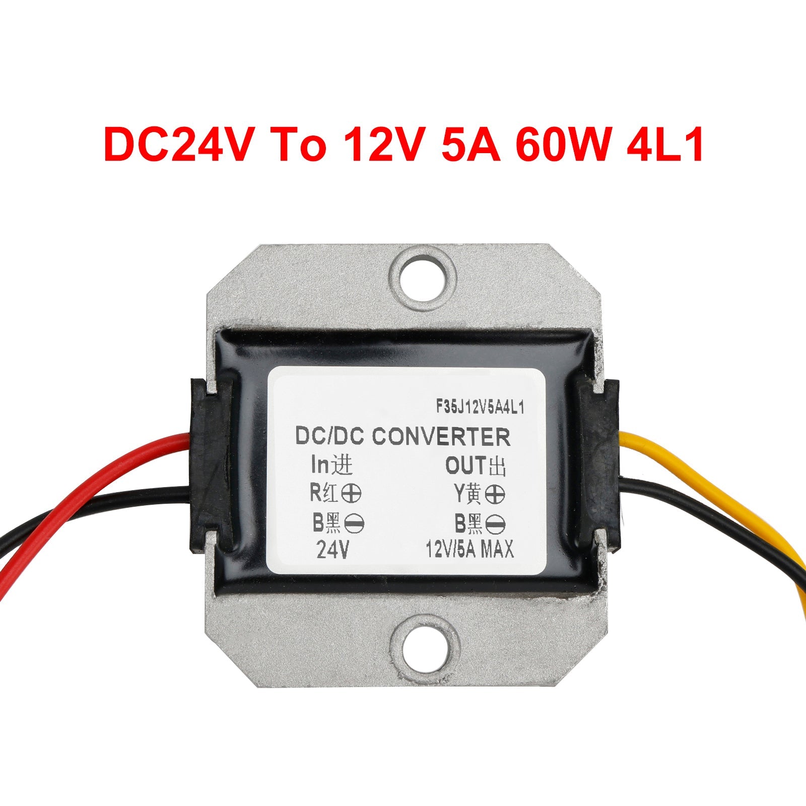 Convertisseur abaisseur de tension DC 24 V vers DC 12 V 5 A 60 W, régulateur étanche