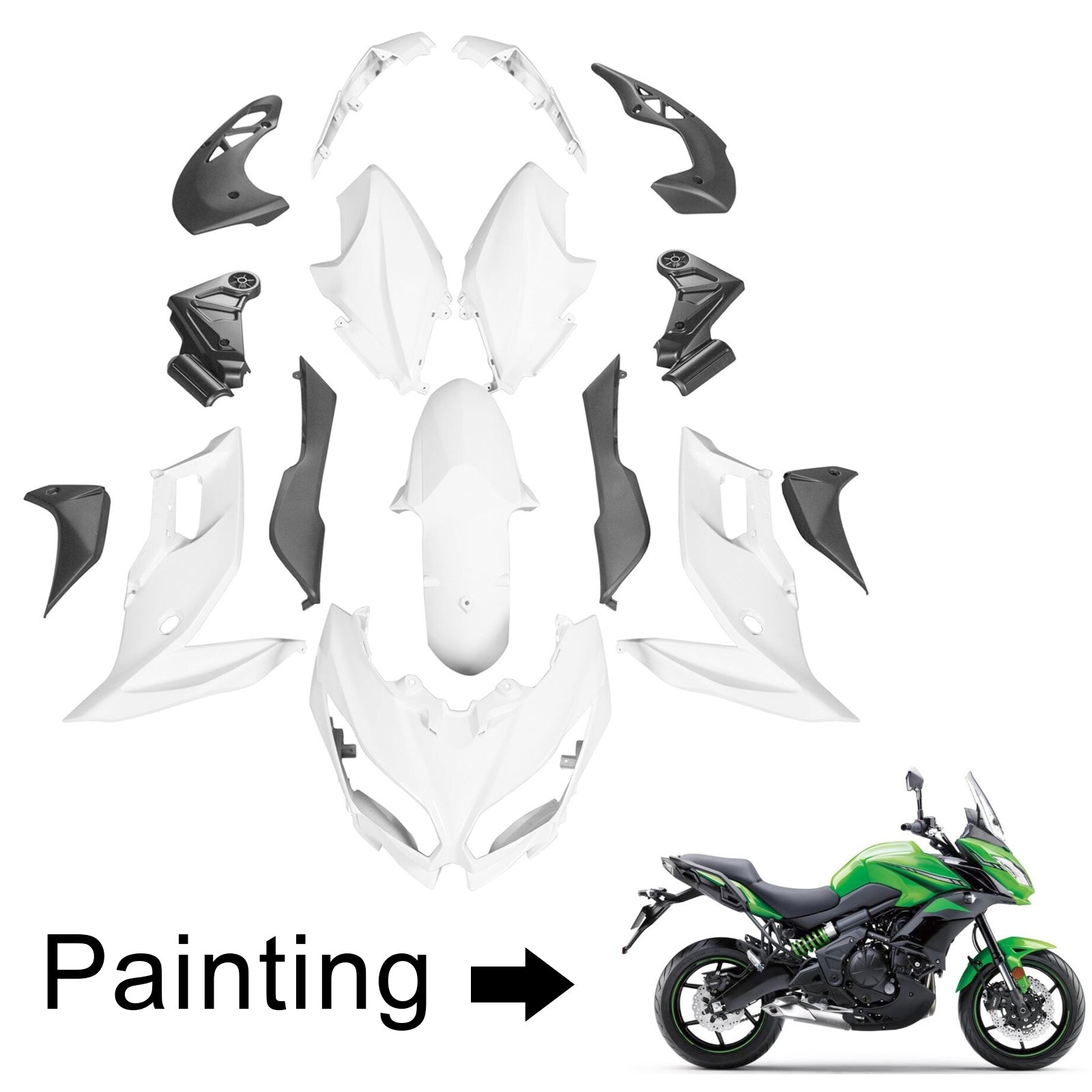 Kit de carénage par injection, carrosserie en plastique ABS, compatible avec la Kawasaki Versys 650 2015-2021