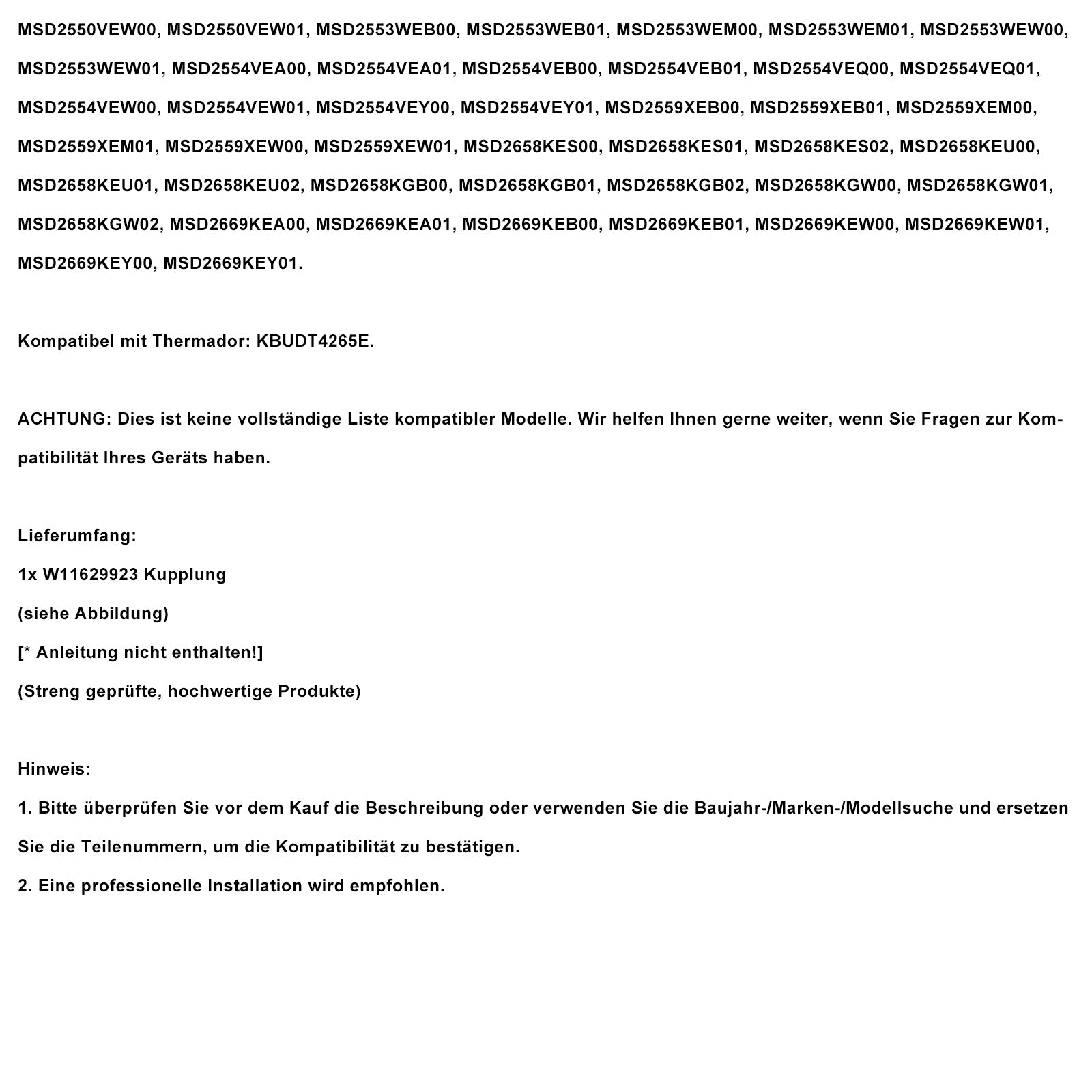 Povezava W11629923 za hladilnik Kenmore KitchenAid Maytag AP7205485 WP2188918