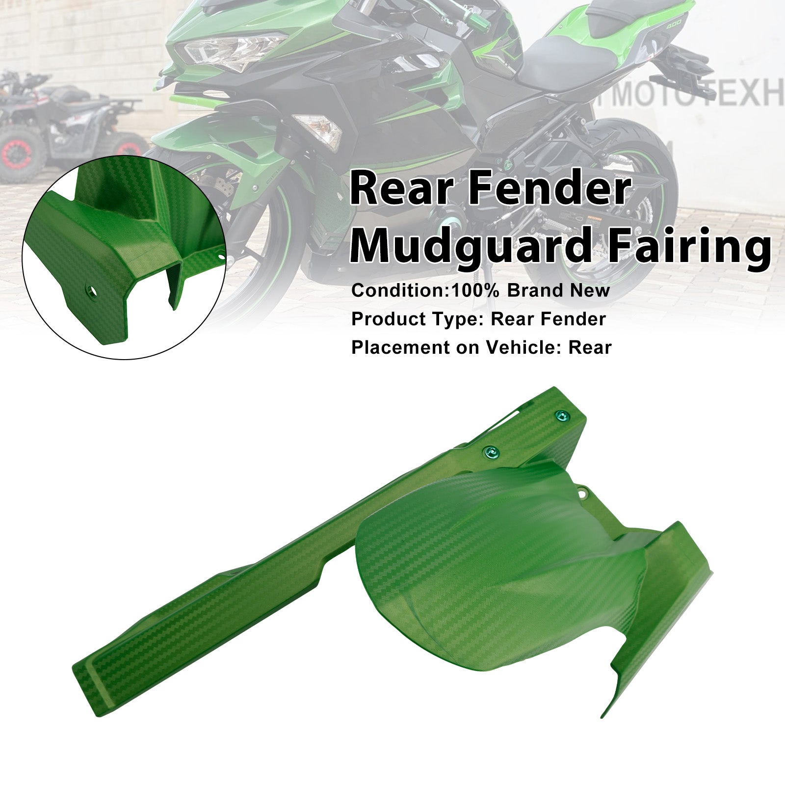 Carenado de guardabarros trasero para Kawasaki Ninja 400 Z400 Ninja 500 Z500 2018+