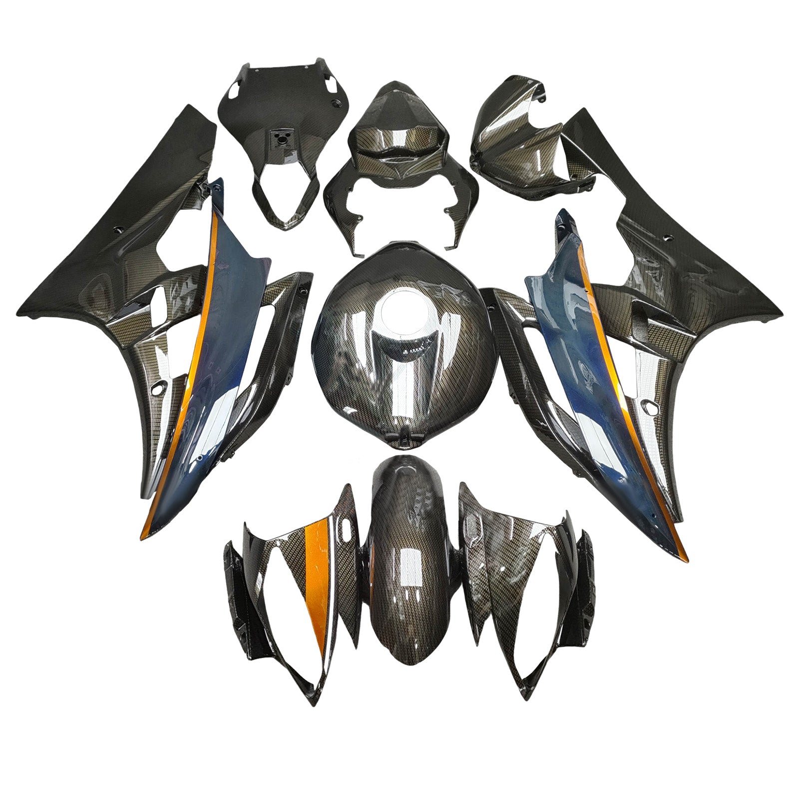Kit de carénage injecté en plastique ABS pour Yamaha YZFR6 YZF-R6 2006-2007
