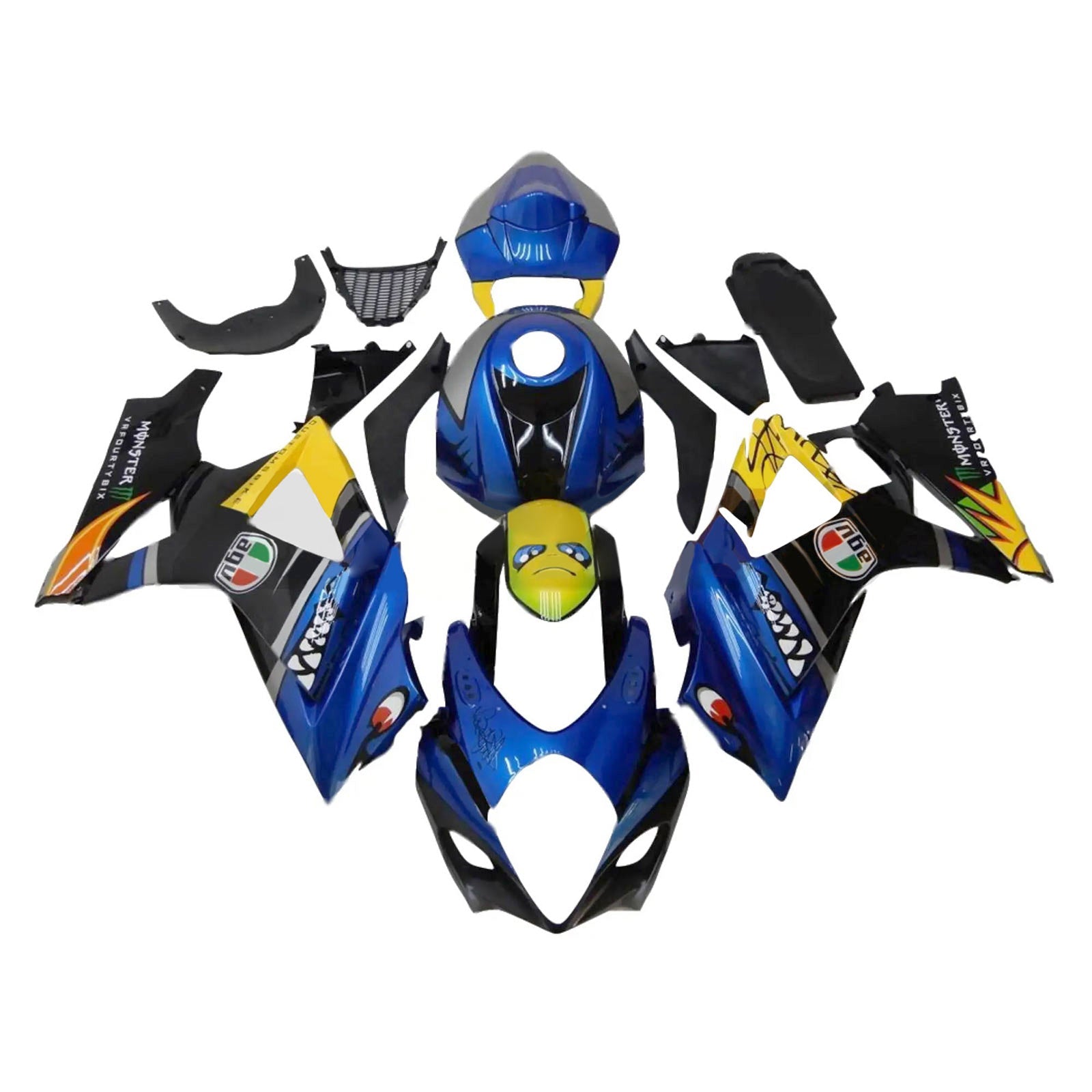 Amotopart Suzuki GSXR1000 2007-2008 K7 Kit carenatura carrozzeria in plastica ABS