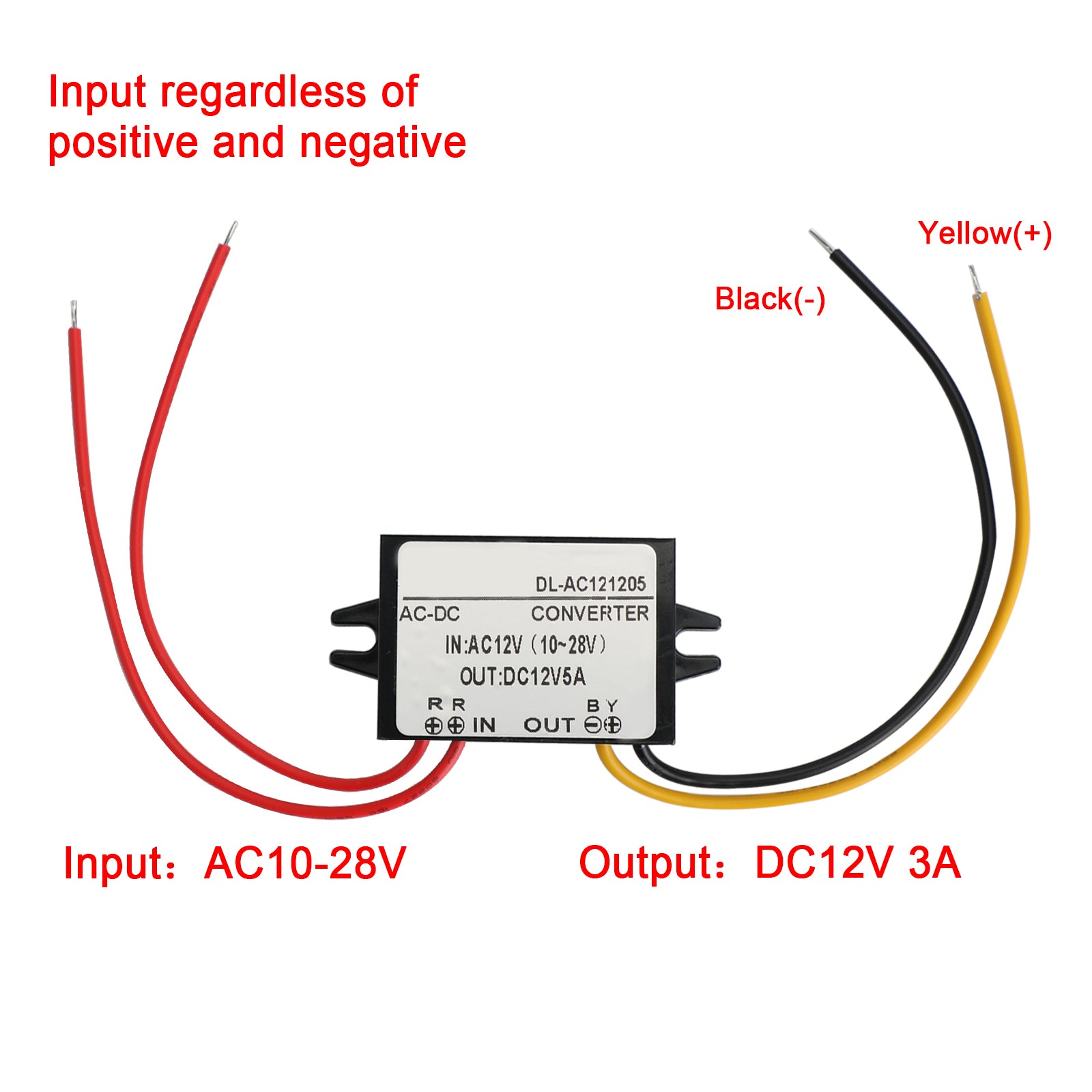 AC 10-28V À DC 12V 5A Convertisseur Abaisseur Module D'Alimentation Abaisseur