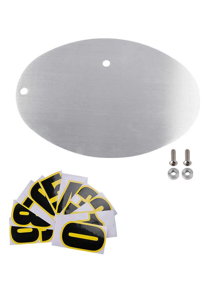 Universal moottoripyörän rekisterikilven alumiini, soikea ja henkilökohtainen