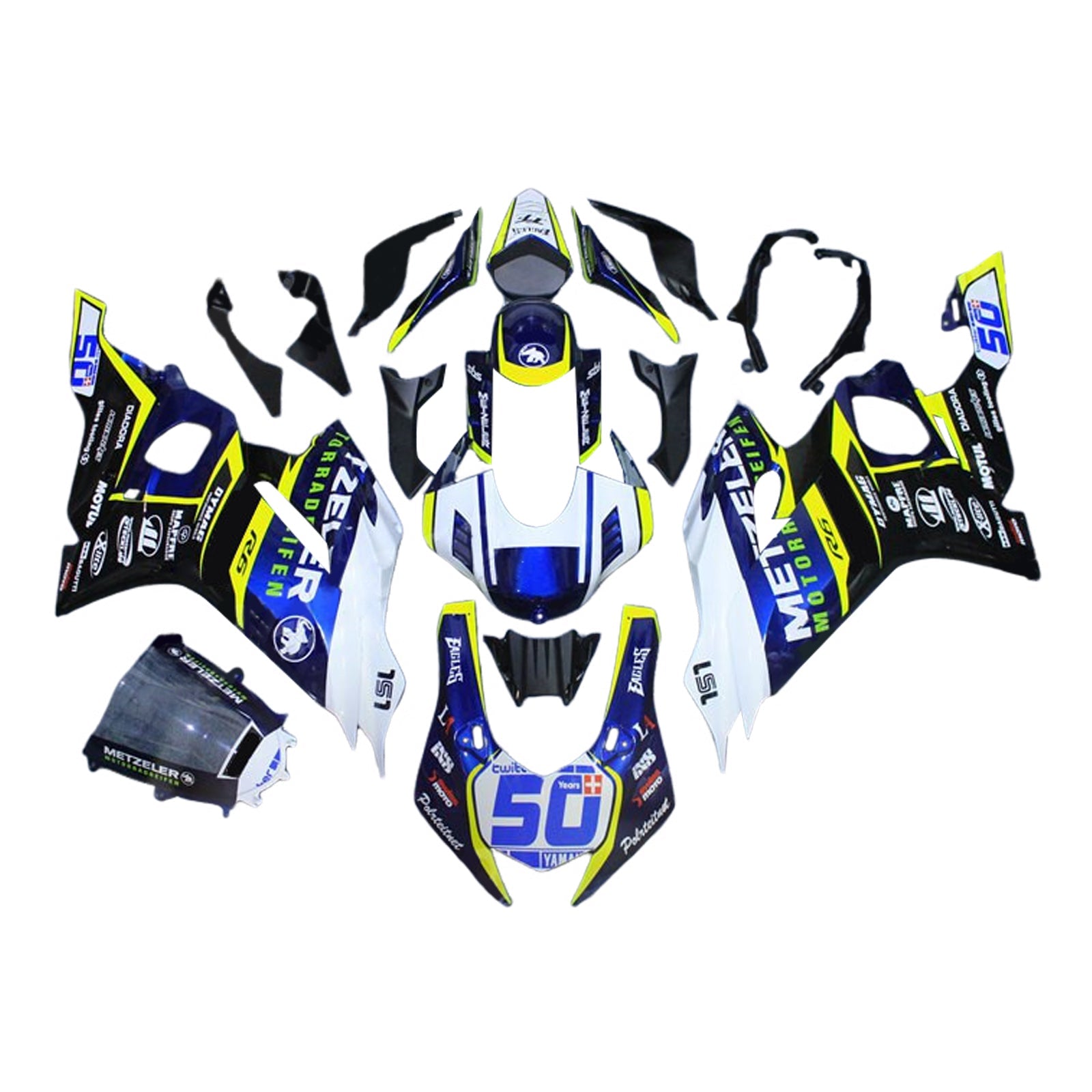 Kit carena iniezione Yamaha YZF-R6 2017-2023 Carrozzeria in plastica ABS