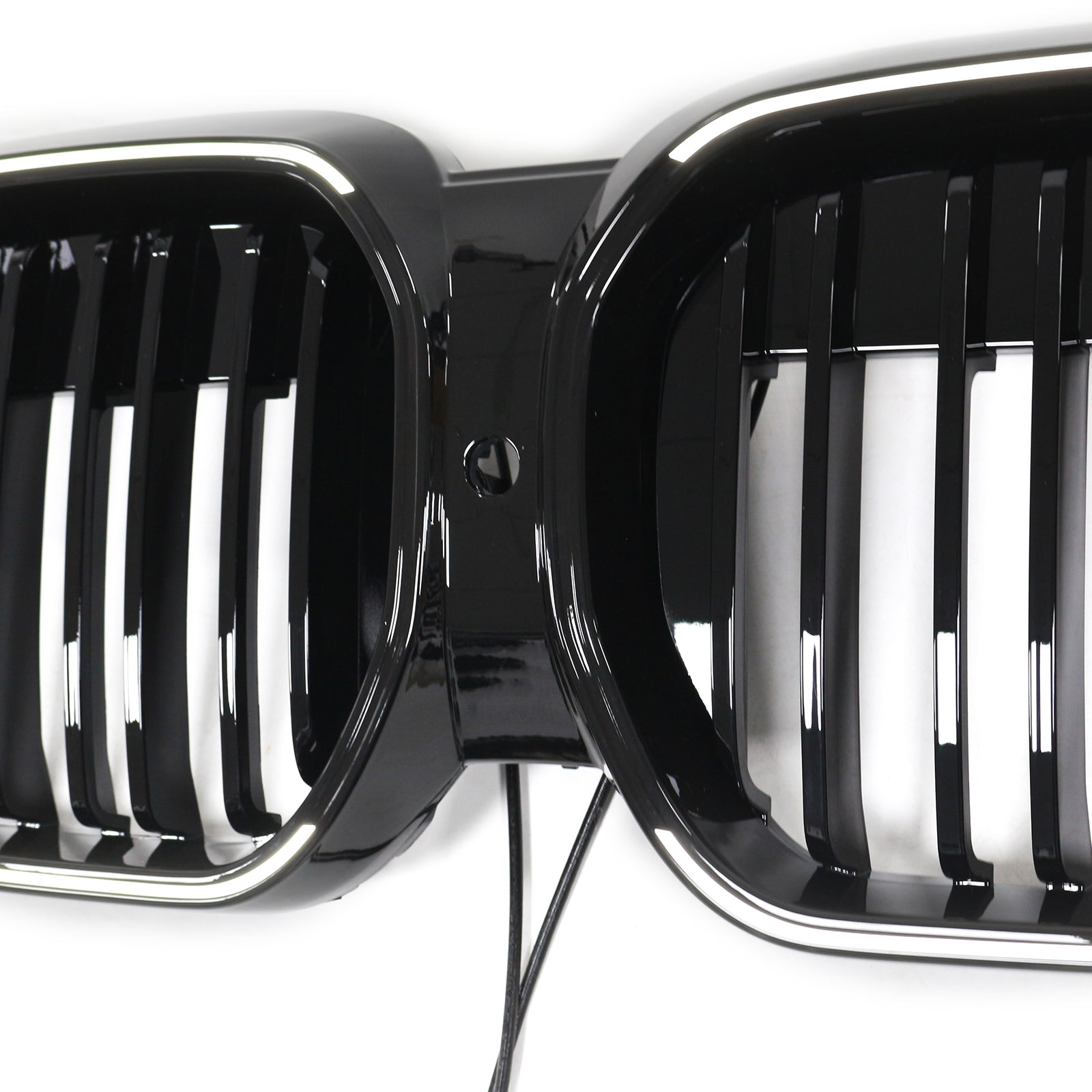 Grille de calandre avant noire brillante à double lamelles pour BMW IX3 G08 LCI 2022-2024