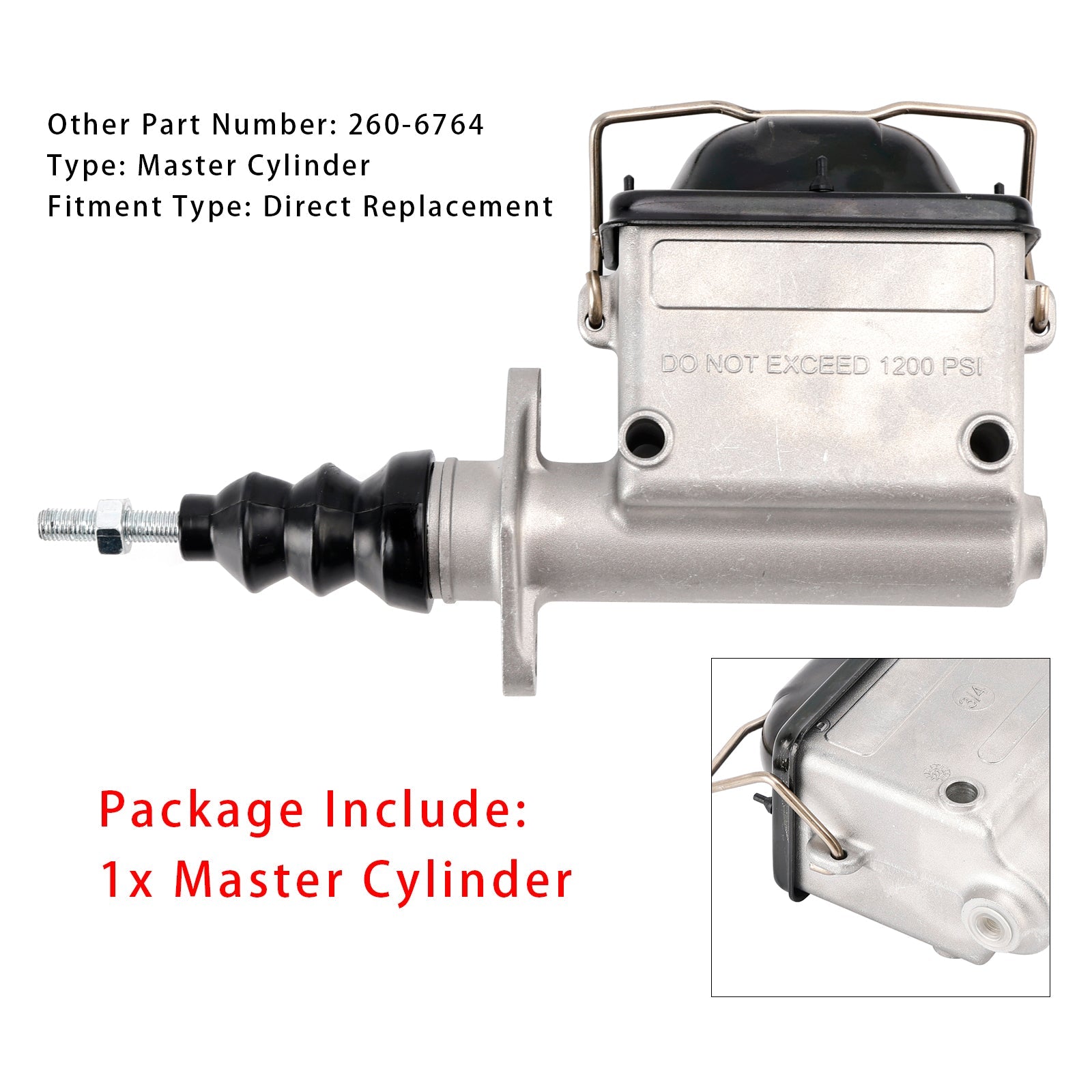Hoofdcilinder van aluminium, 3/8 boring4"", 260-6764