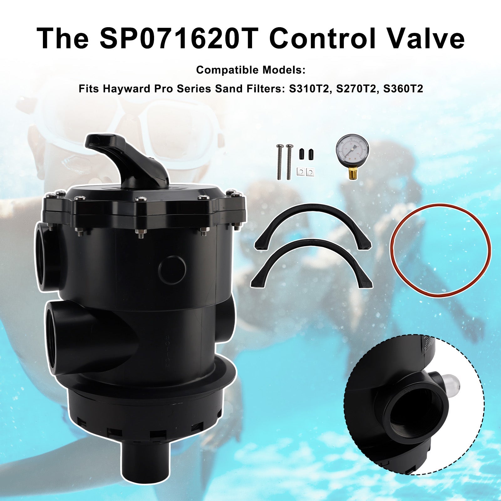 SP071620T VariFlo Vanne multiport à montage supérieur pour Hayward Pro Series S S310T2