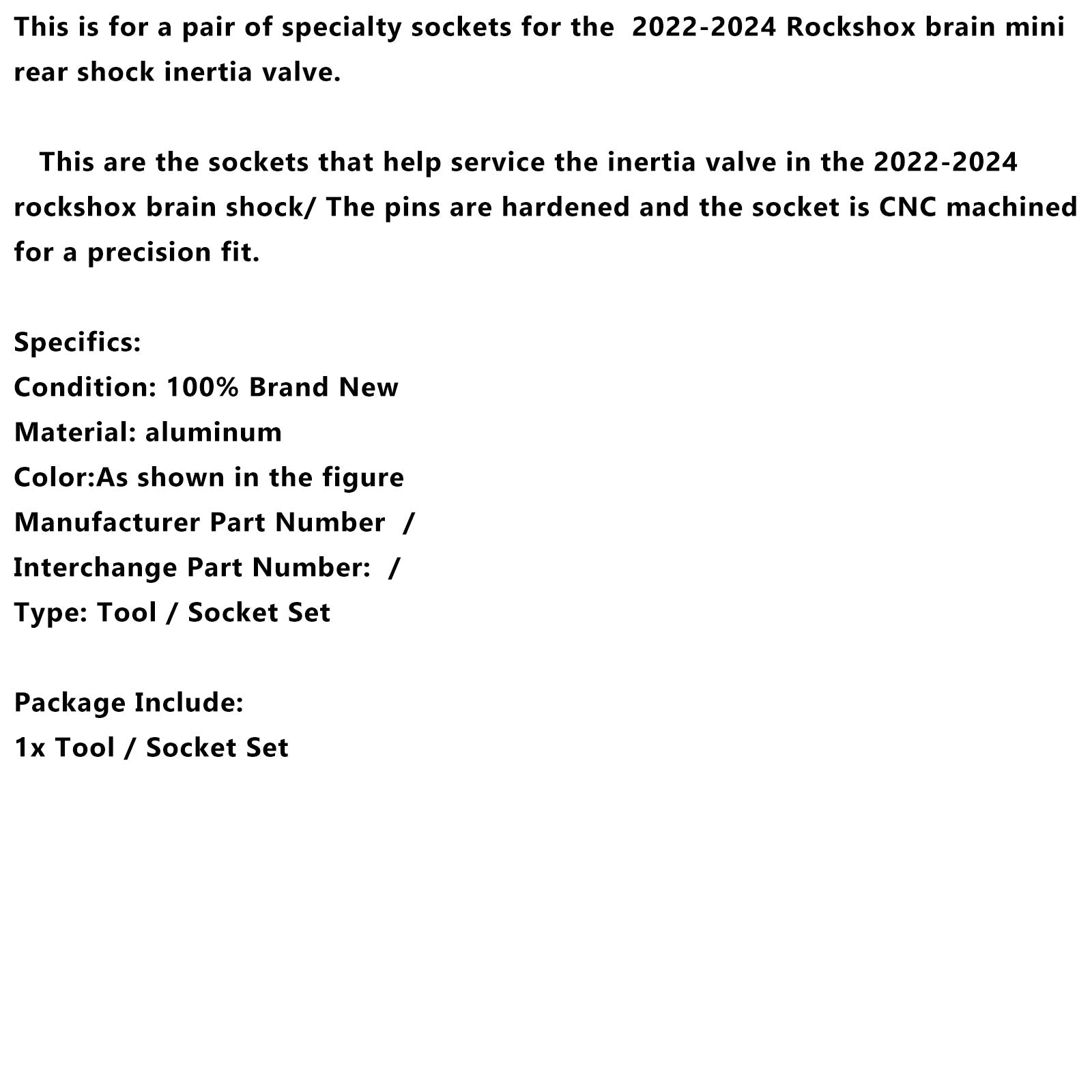 Herramienta de válvula&Juego de bujes de volante RockShox Brain 2022-2024 para amortiguador Specialized MINI