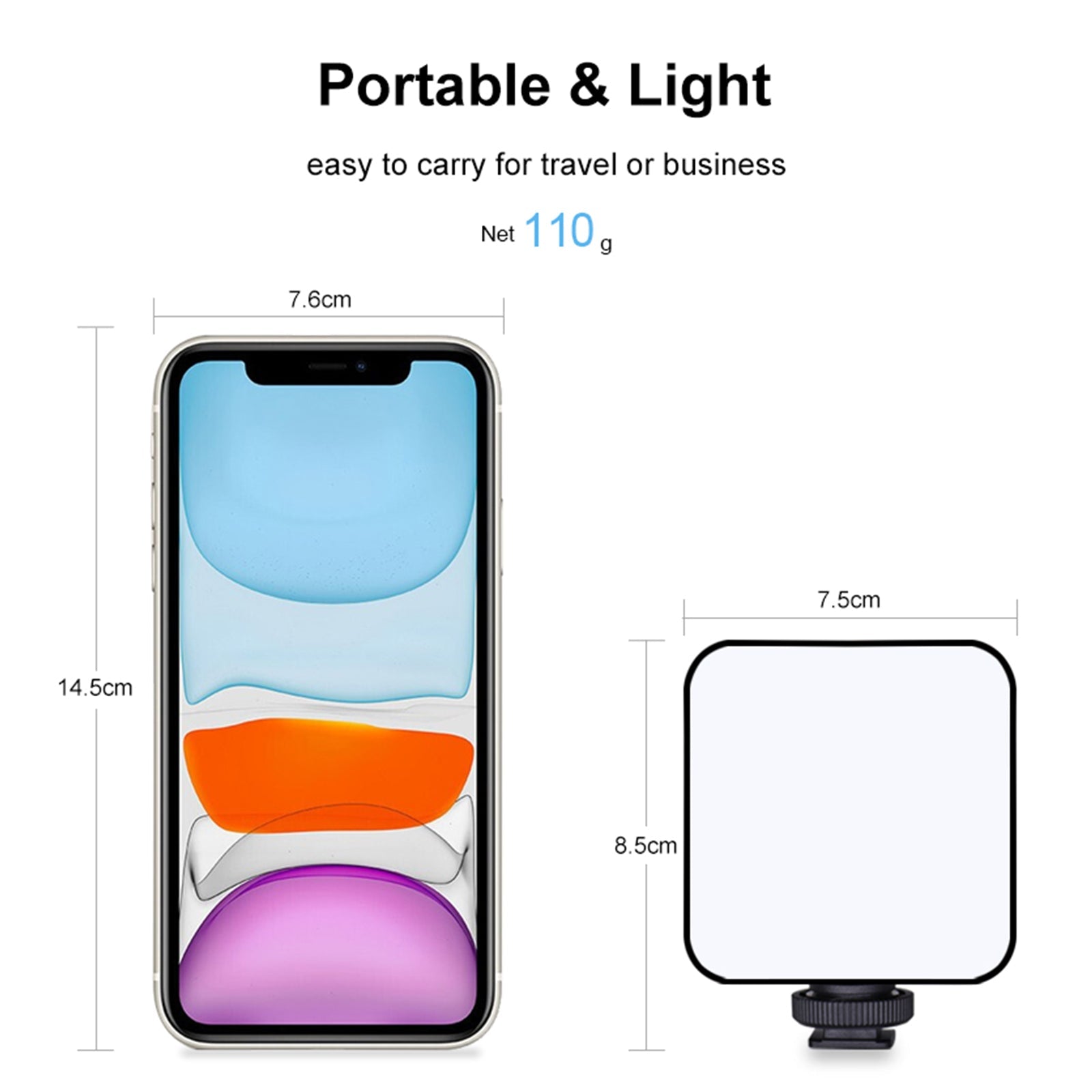 Lumière de remplissage de lumière vidéo LED W64 RVB pour caméra vidéo, téléphone portable, beauté en direct, extérieur