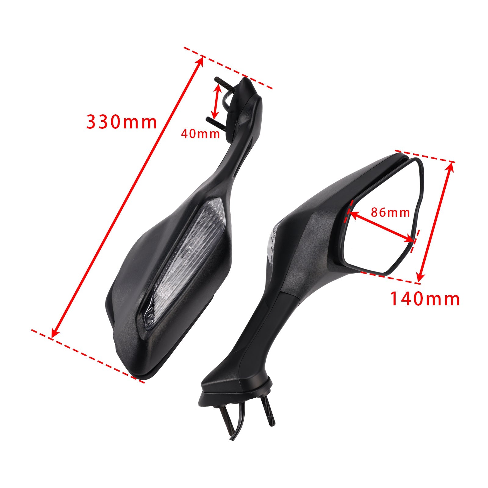 Spiegels voor Honda CBR 1000 RR SP1 (2017-2019) : 88100-MKF-D40 en 88105-MKF-D40