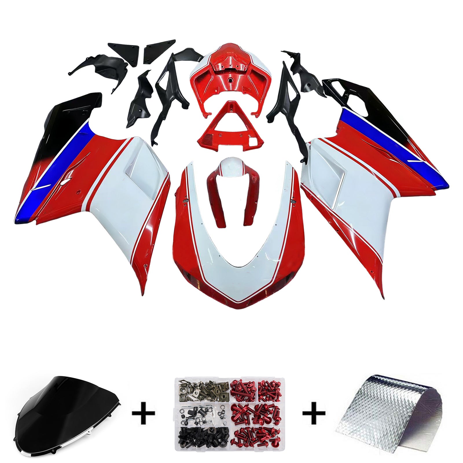 Injection carénage kit carrosserie plastique ABS pour Ducati 1098/1198/848 2007-2011