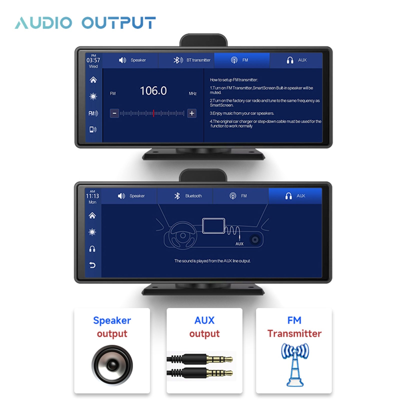 Monitor Smart Screen DVR da 10,26 pollici in formato NTSC per autobus per camper + telecamera per retromarcia