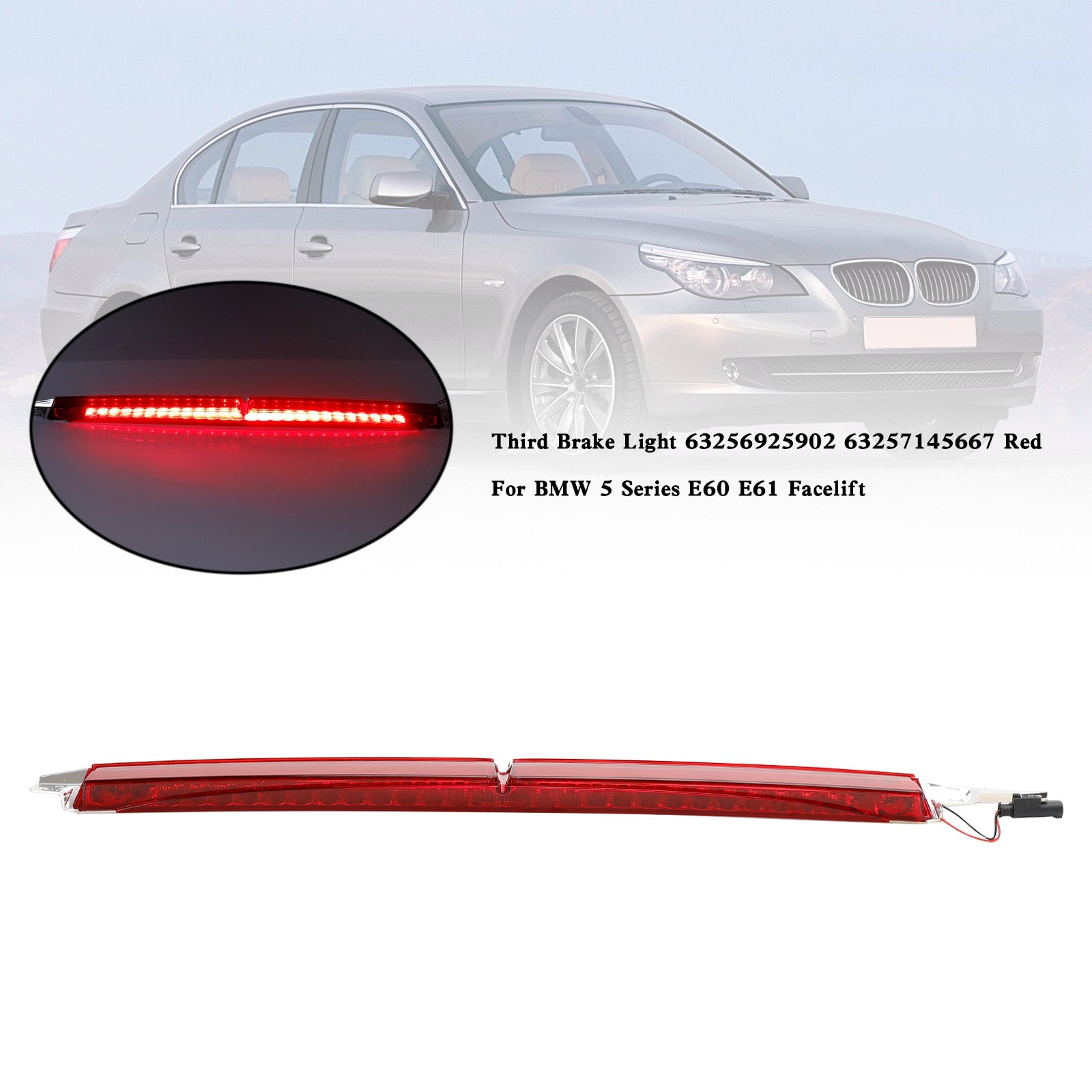 2007 - 2010 BMW Series 5 E60 E61 Facelift Tercero Light Red Bakes 63256925902 6325714567