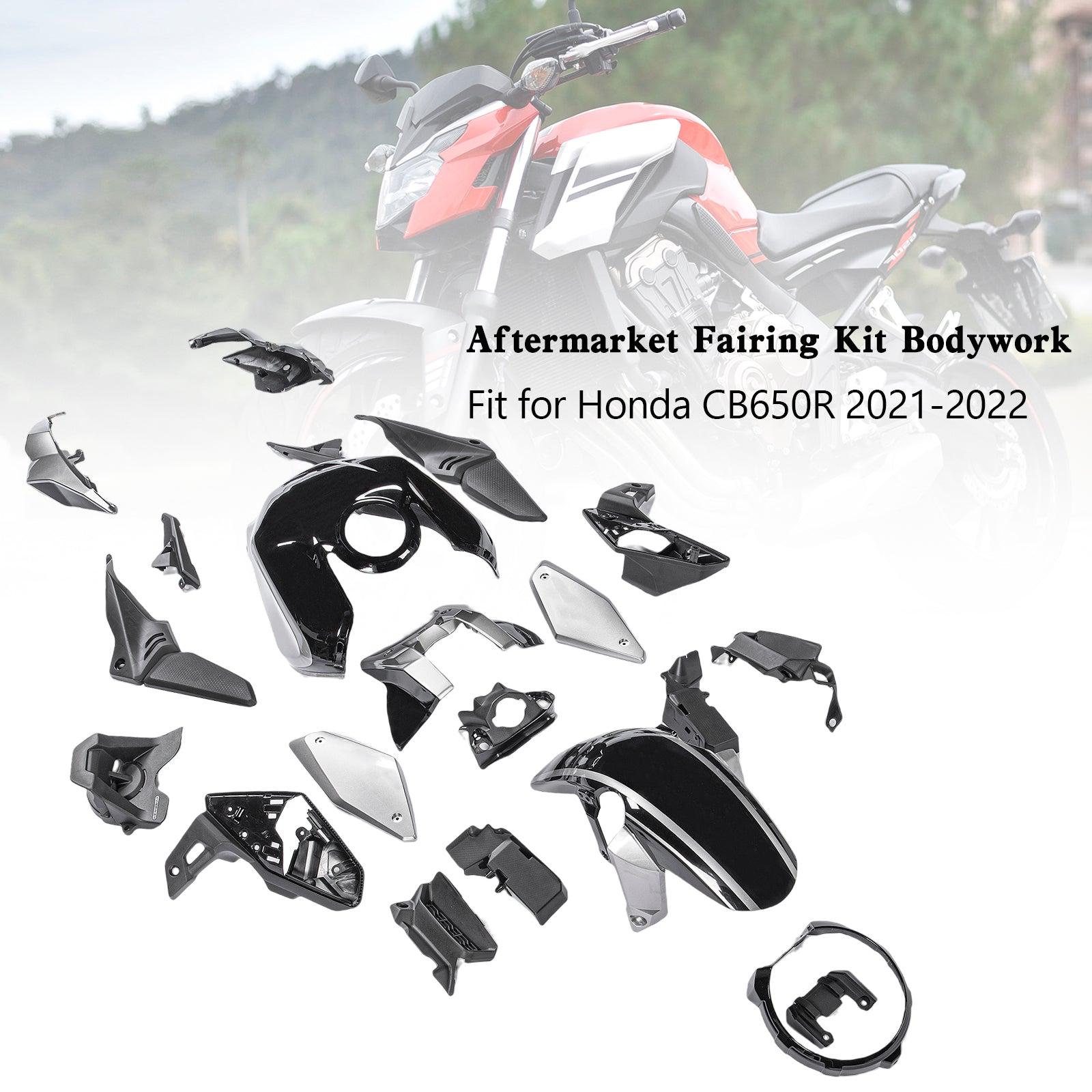 Carénage de moulage par injection en plastique ABS adapté pour Honda CB 650 R CB650R 2021-2023 11#