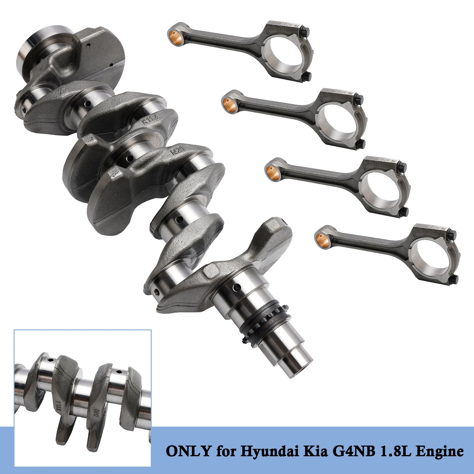 Vilebrequin et bielles de moteur G4NB 1,8 L pour Hyundai Elantra KIA Forte K4