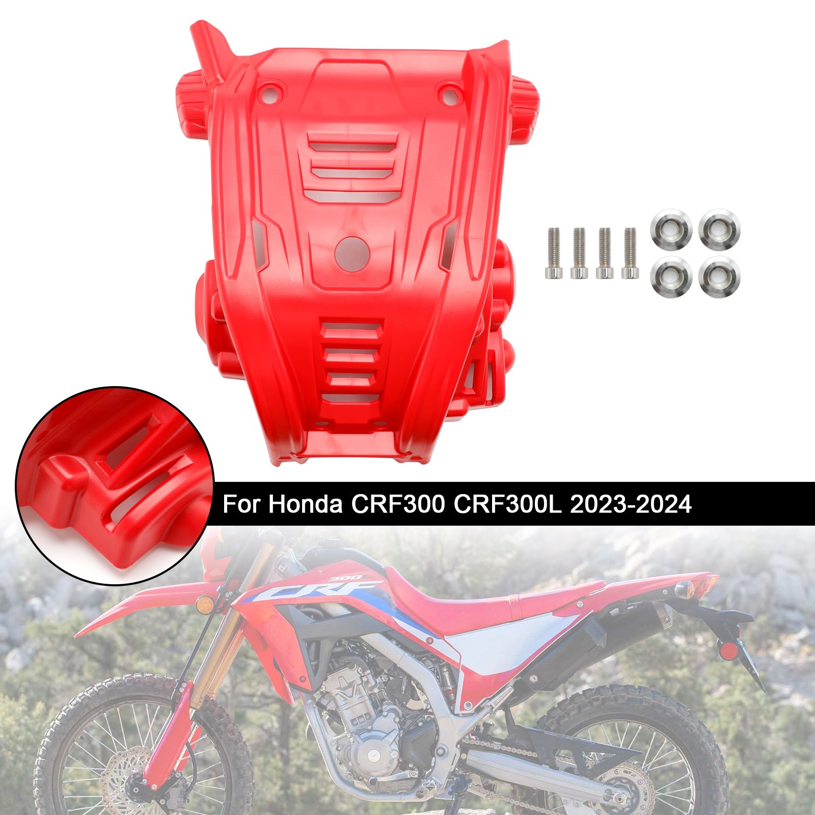 Hullu muovimoottorin suojauslevy Honda CRF300 CRF300L 2023-2024