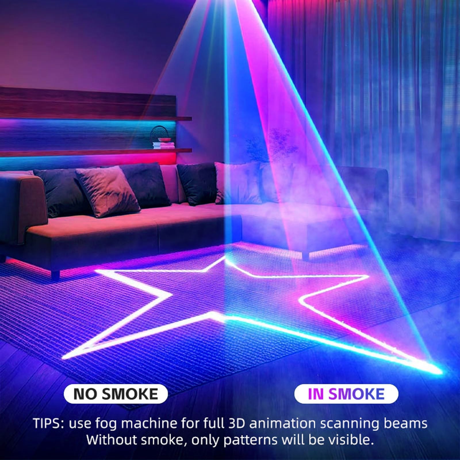 Système d'éclairage laser LED UV 6 en 1 pour scènes de discothèque et clubs