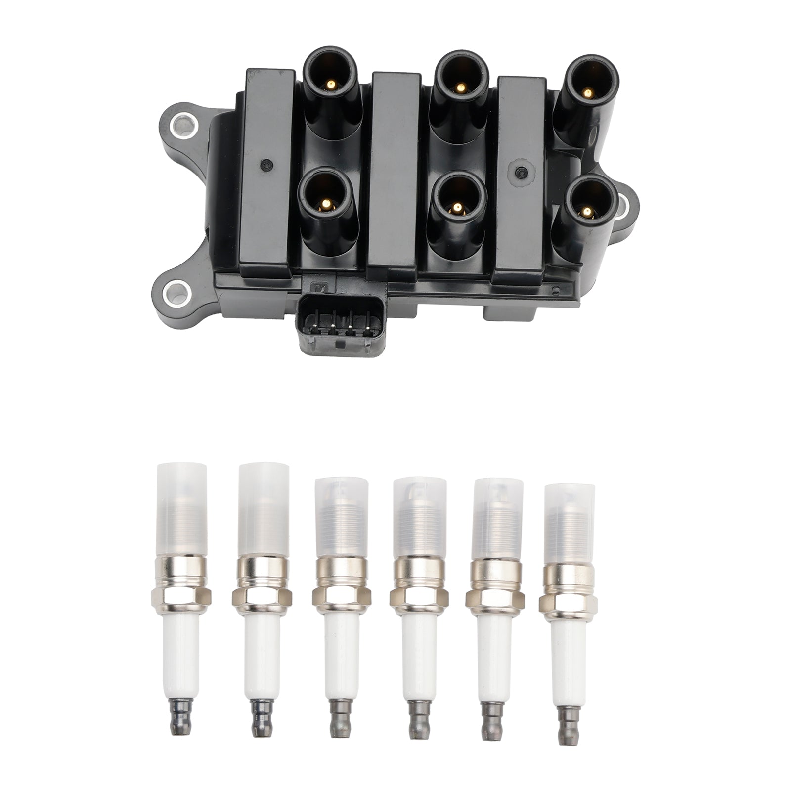 Bobine d'allumage + 6 bougies d'allumage + 6 fils FD498 5F2Z-12029-AD 1F2118100 pour Ford Taurus V6 3.0L 2001-2007