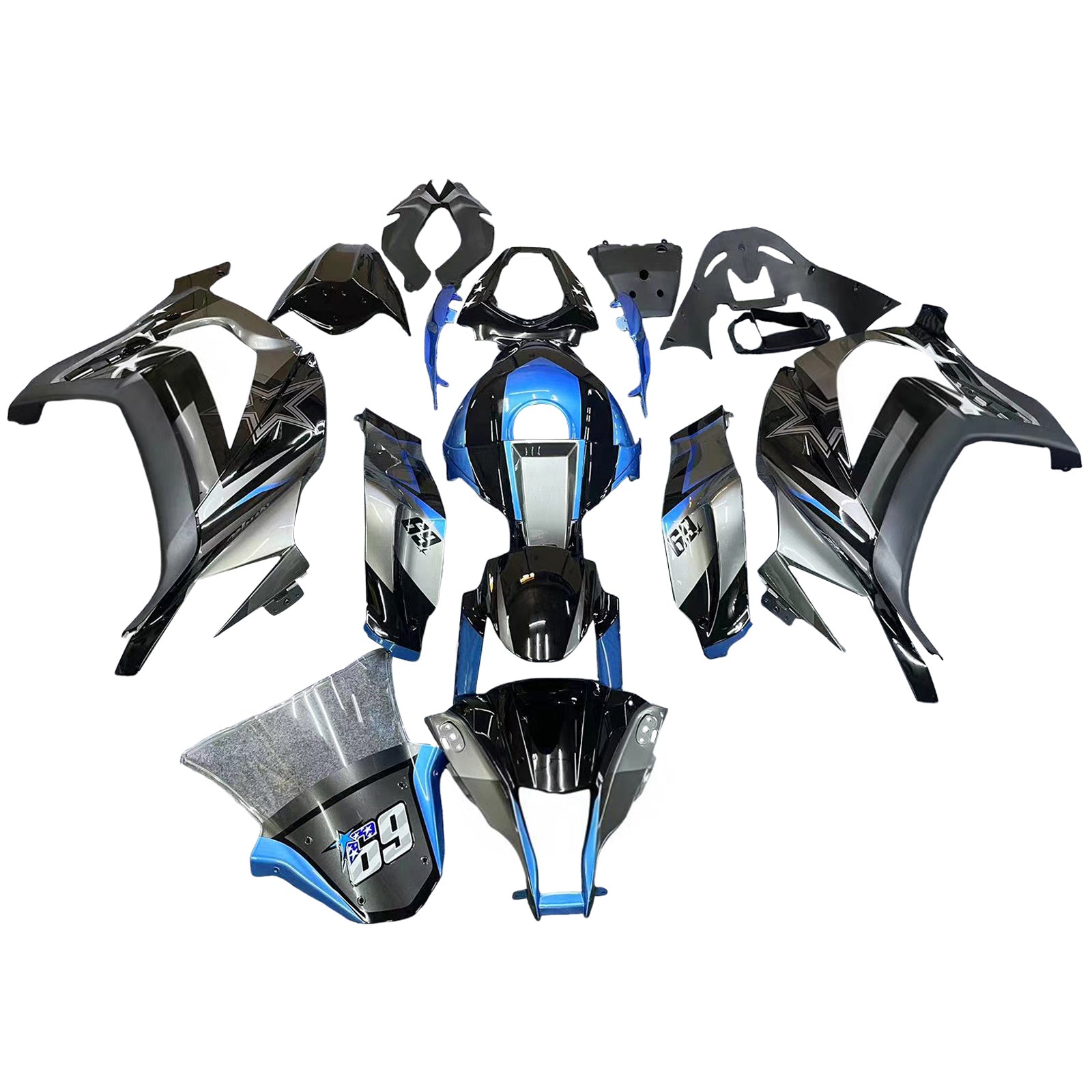 Kit de carénage injecté en plastique ABS pour Kawasaki ZX10R 2011-2015