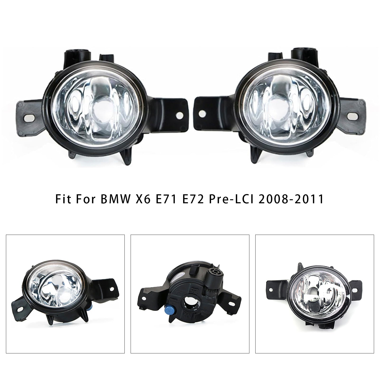 Par de luces antiniebla delantera sin bombillas para BMW X6 E71 E72 2008-2011 63177187631