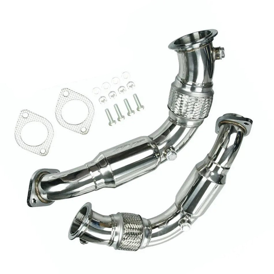 Ligne d'Échappement Downpipe pour BMW N63 4.4L V8 Bi-Turbo - X5 X6 550i 650i 750i B7 - Acier Inoxydable 3"