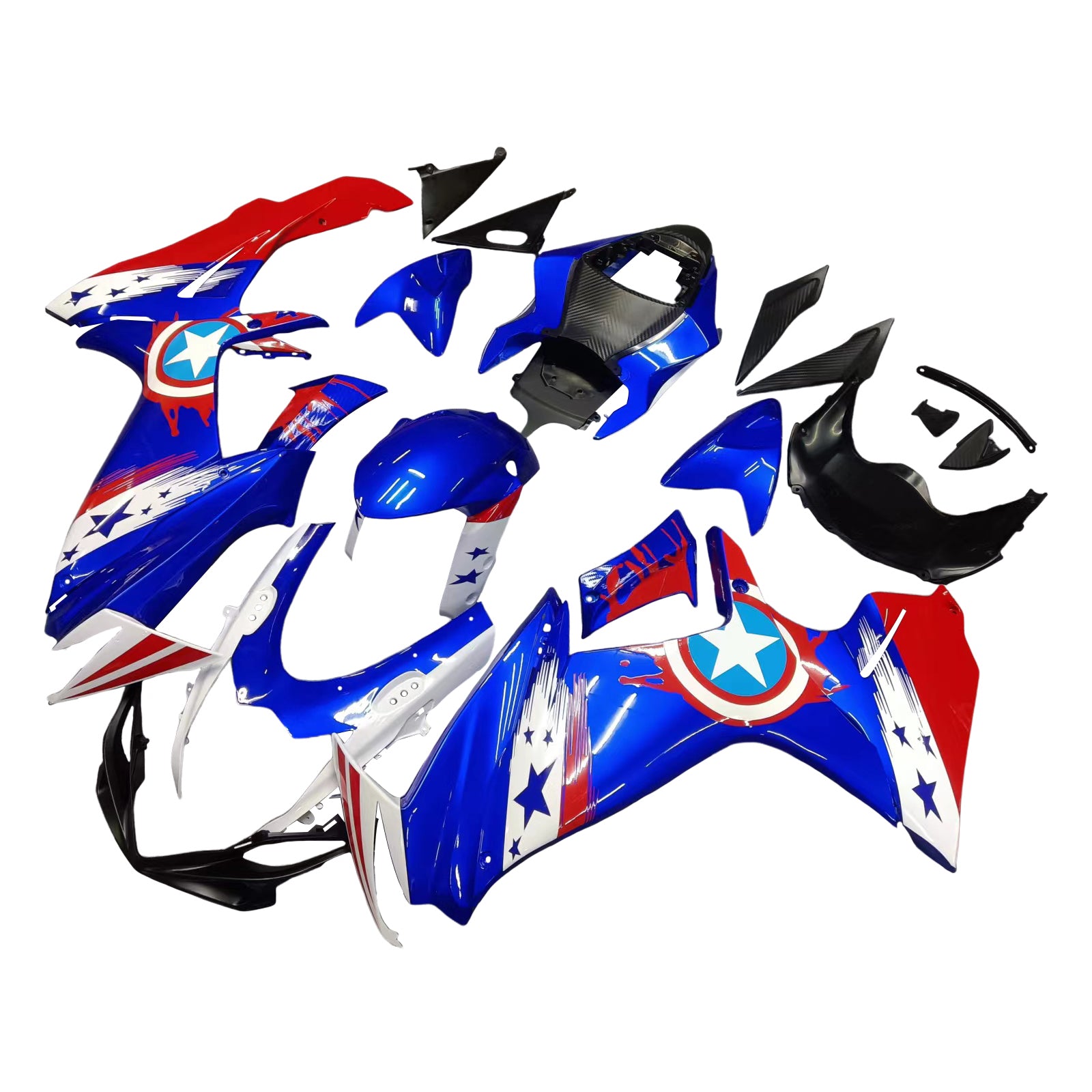 Amotopart Suzuki GSXR 600/750 2011-2023 K11 Kit carena carrozzeria in plastica ABS