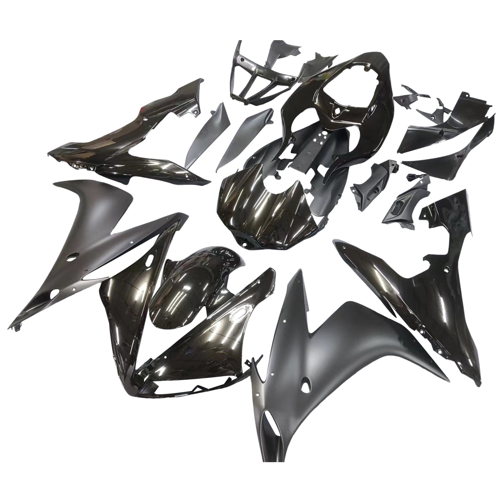 Kit de carénage en plastique ABS moulé par injection noir brillant et noir mat pour Yamaha YZF R1 2004-2006