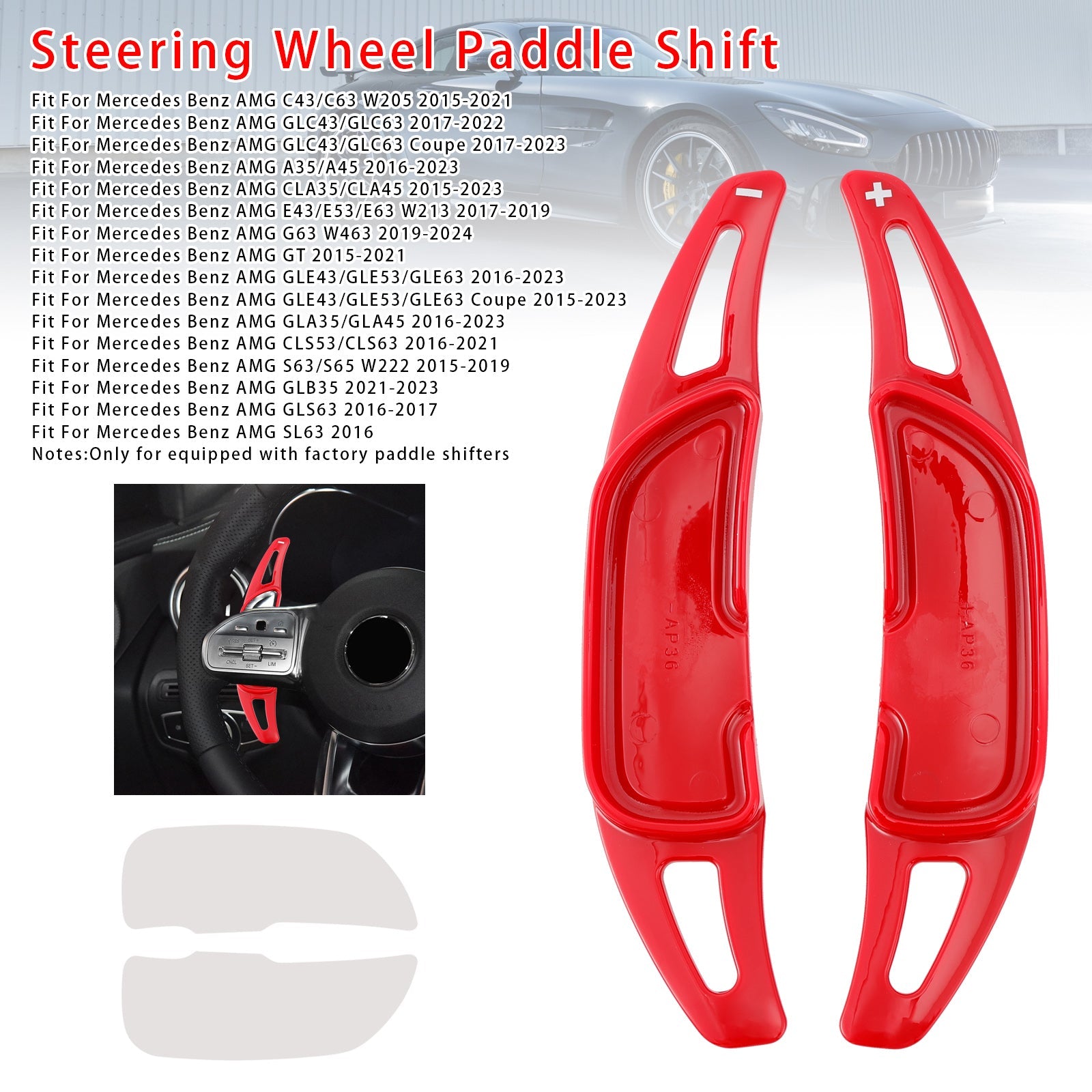 Extensión de paletas de cambio de velocidad detrás del volante para Mercedes Benz AMG
