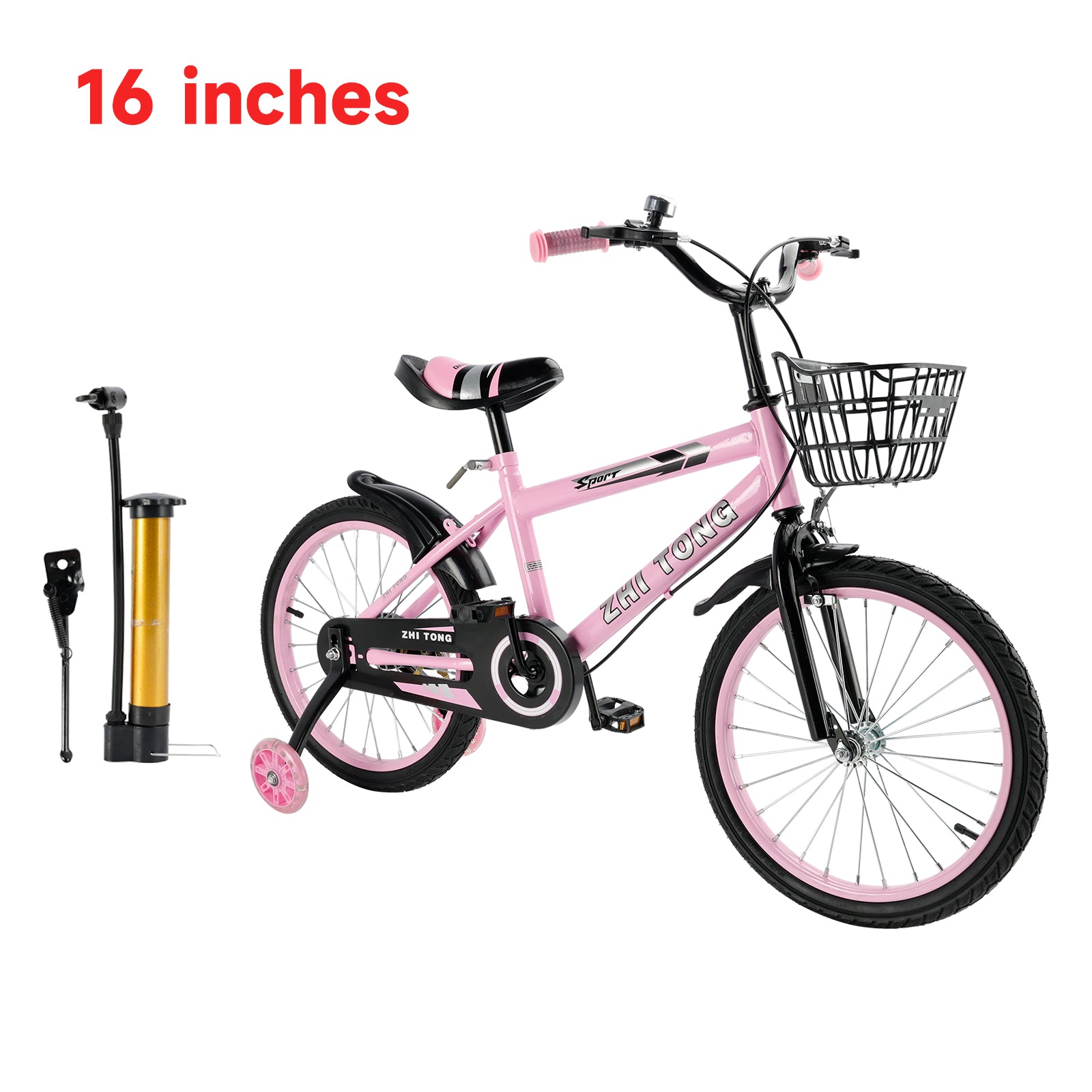 Bicicleta infantil 14/12/18 pulgadas para niñas con rueda auxiliar