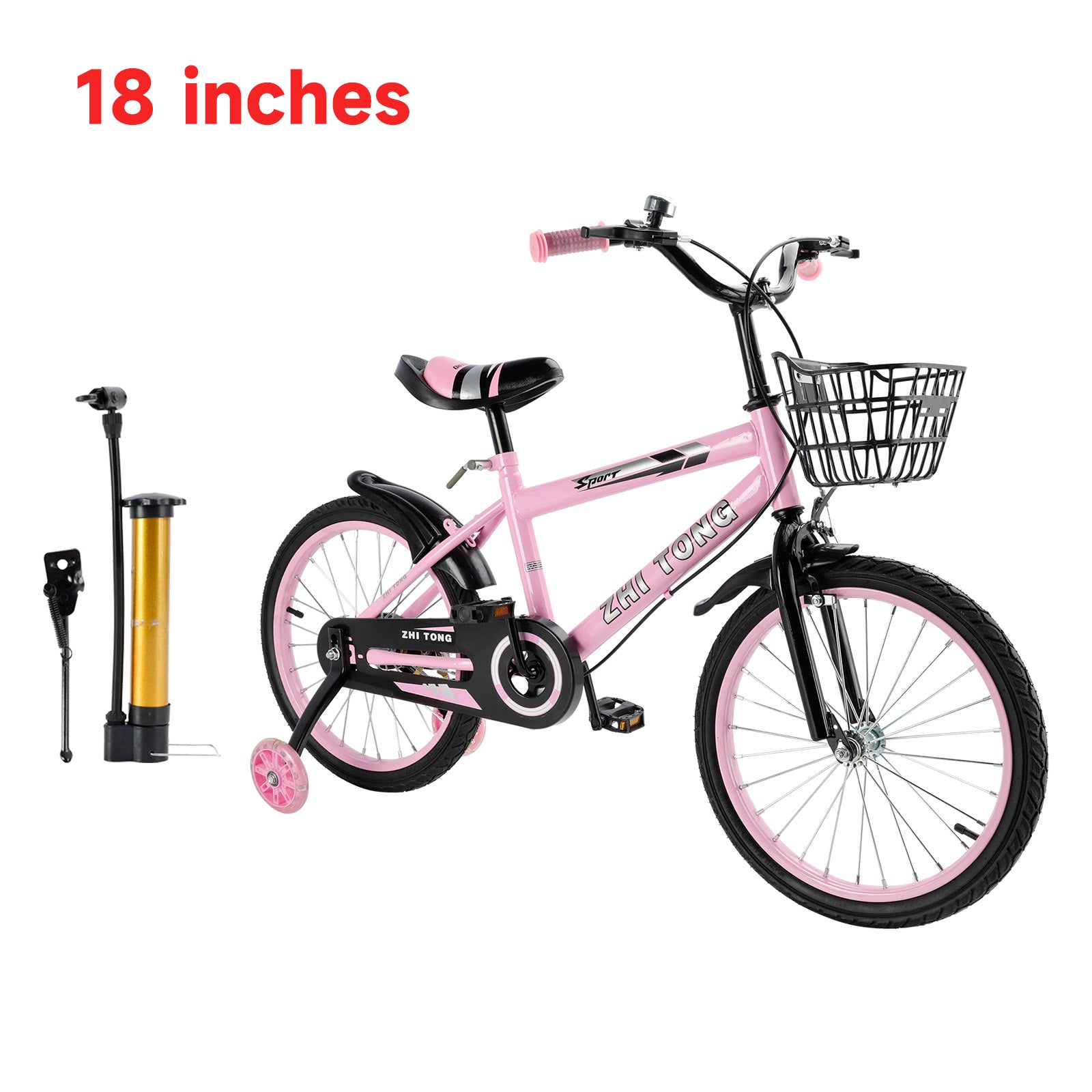 Bicicleta infantil 14/12/18 pulgadas para niñas con rueda auxiliar