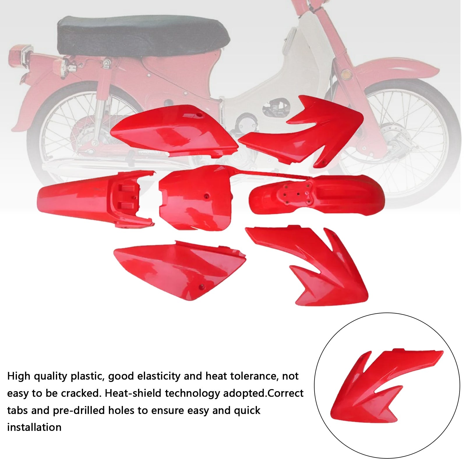 Kit carrosserie plastique et carénage garde-boue pour moto tout-terrain HONDA CRF70