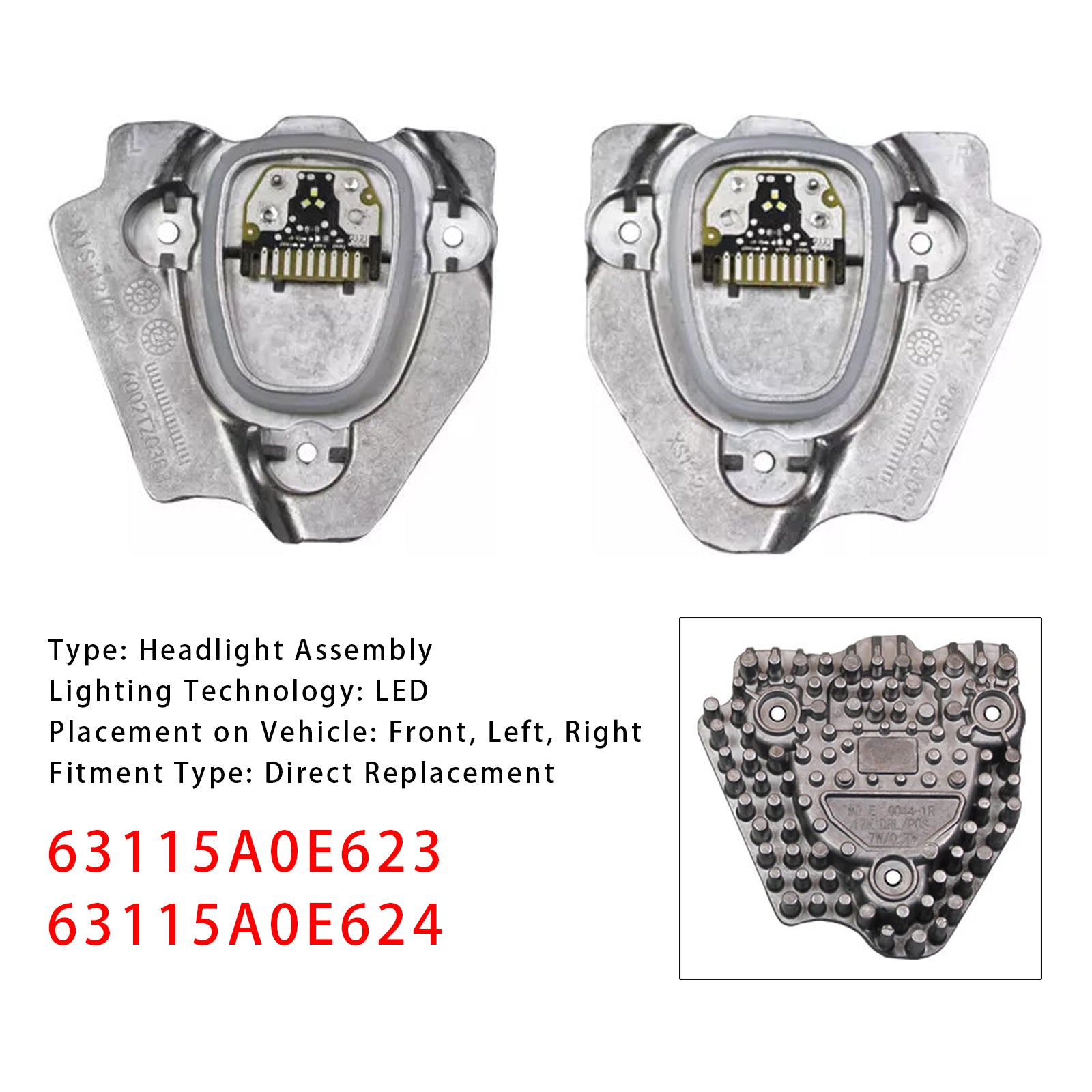 Module de phares LED DRL 2 pièces pour BMW X3 X4 G01 G02 2020-2022 63115A0E623+63115A0E624