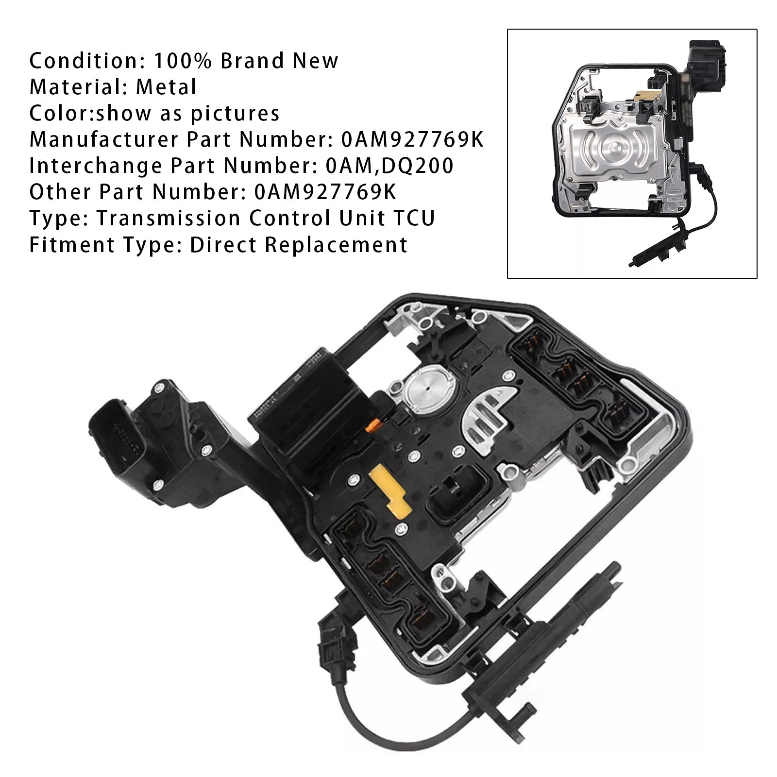 Unité de commande de transmission (TCU/TCM) neuve pour Audi A1 L4 1.4L/1.6L 7 vitesses traction avant (2010-2011), référence 0AM927769K DQ200.
