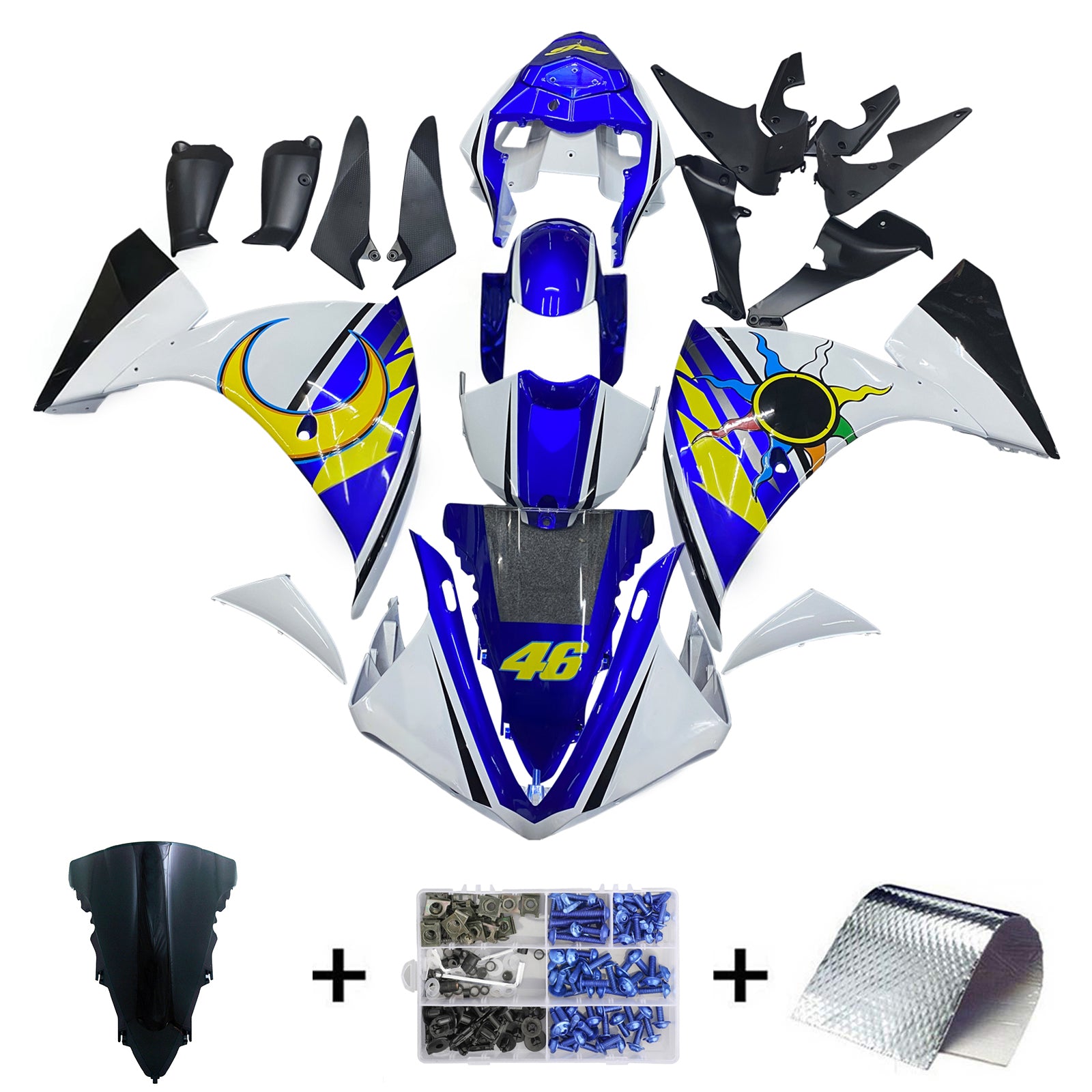 Kit de carénage en plastique ABS injecté compatible avec Yamaha YZF-R1 2009-2011