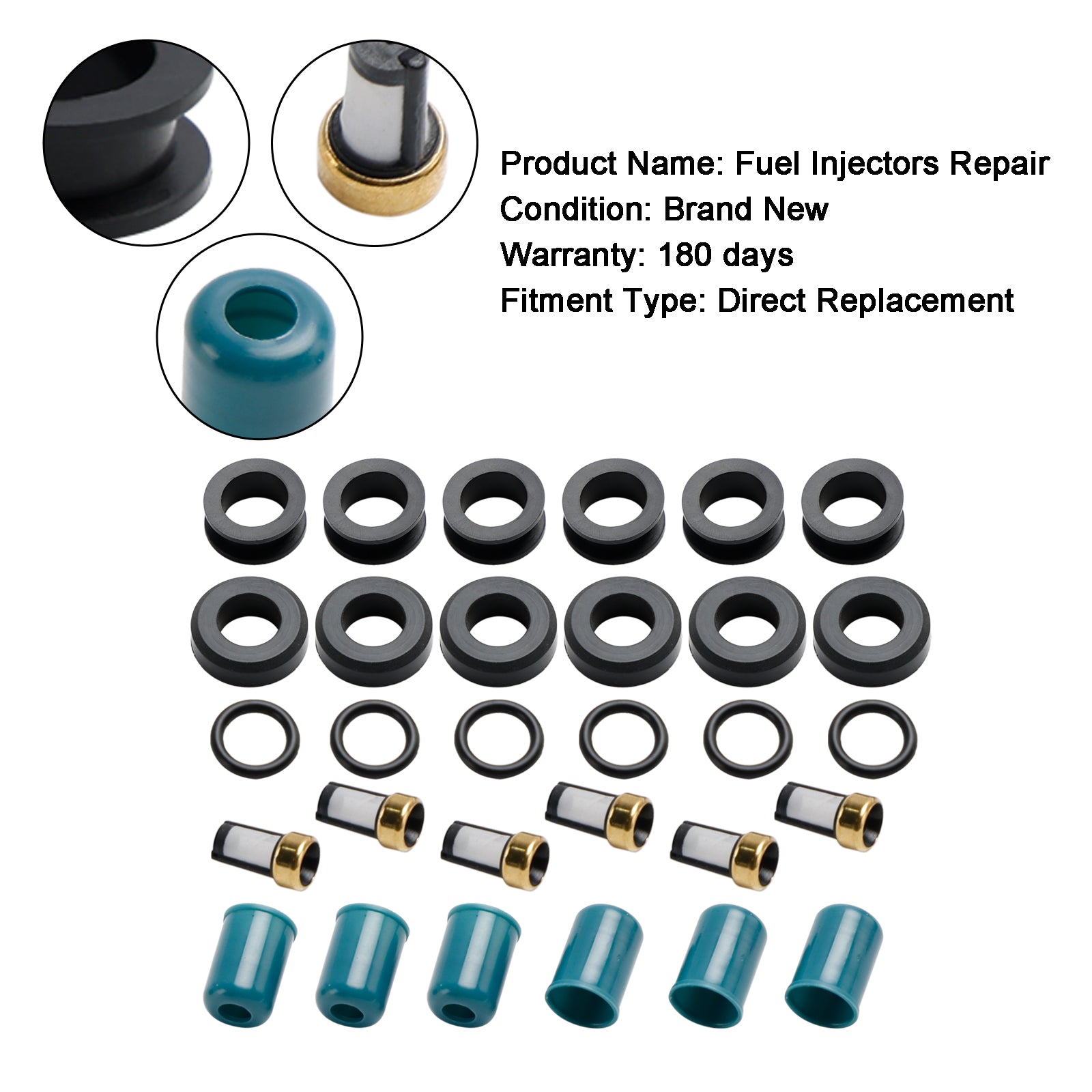 Kit de reparación y reconstrucción de sello de inyector de combustible para camión Toyota 3VZE 3.0L 1988-1995