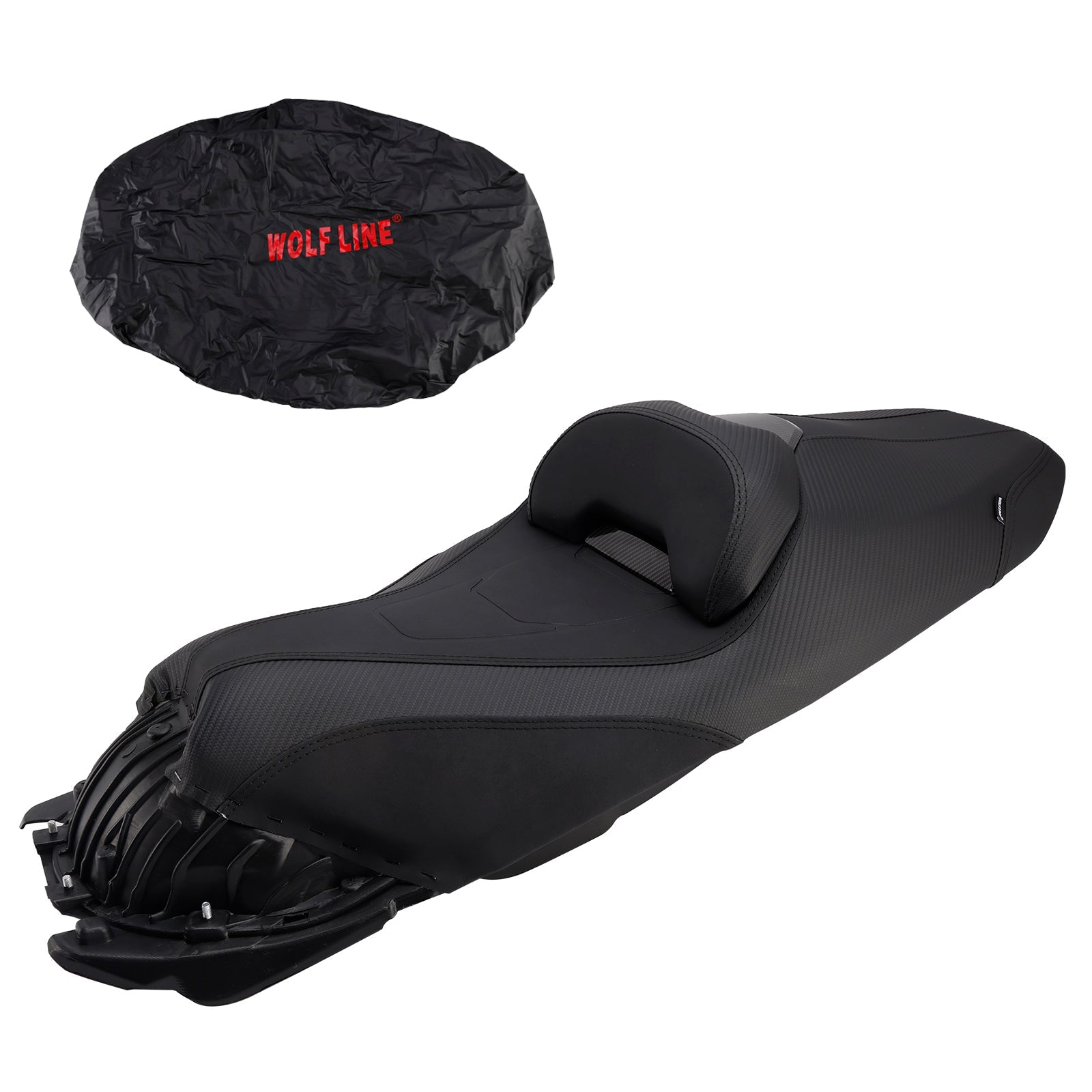 Siège passager complet avec dossier orange pour Honda Adv350 (2022-2025).