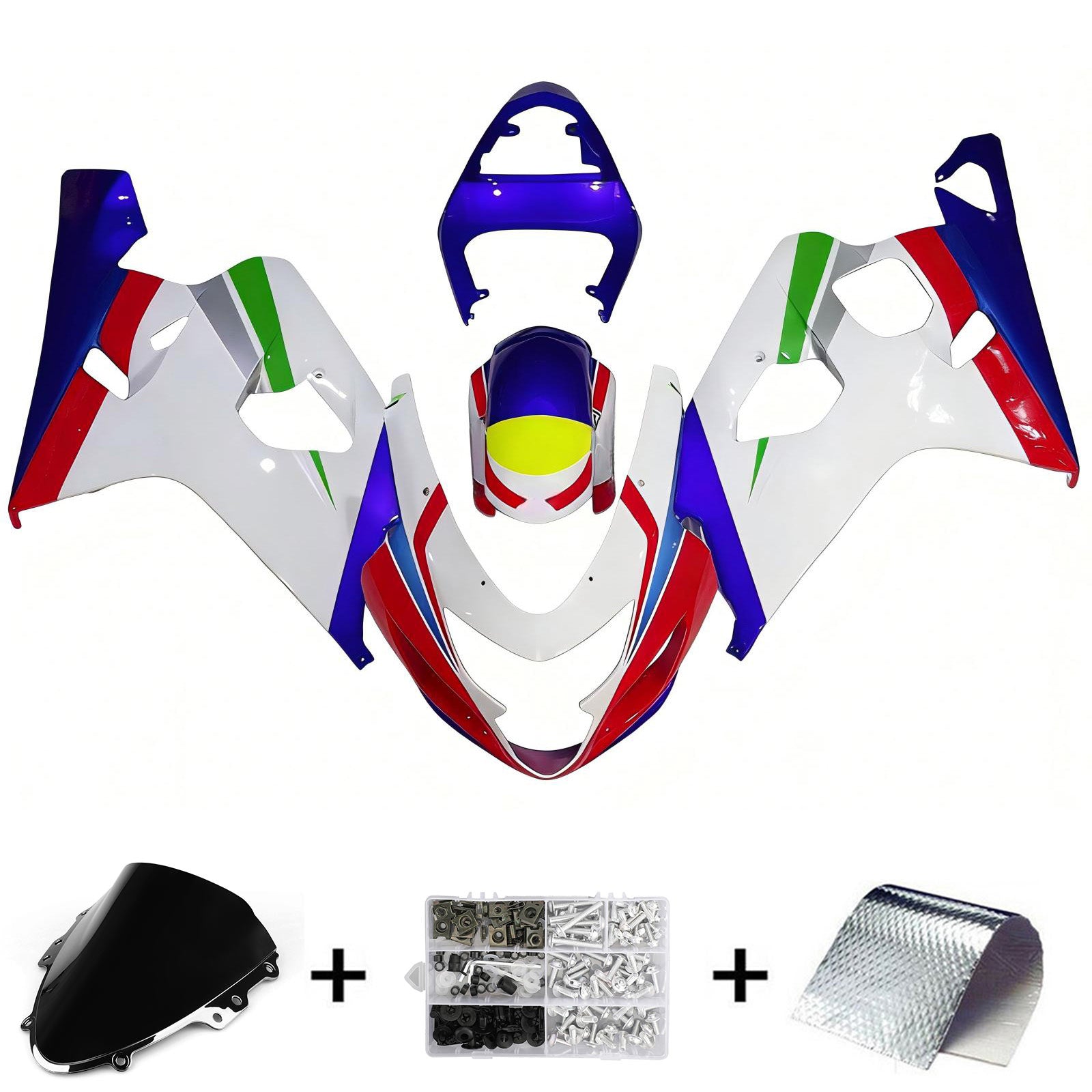 Kit de carénage en plastique ABS injecté pour Suzuki GSXR 600/750 2004-2005 K4