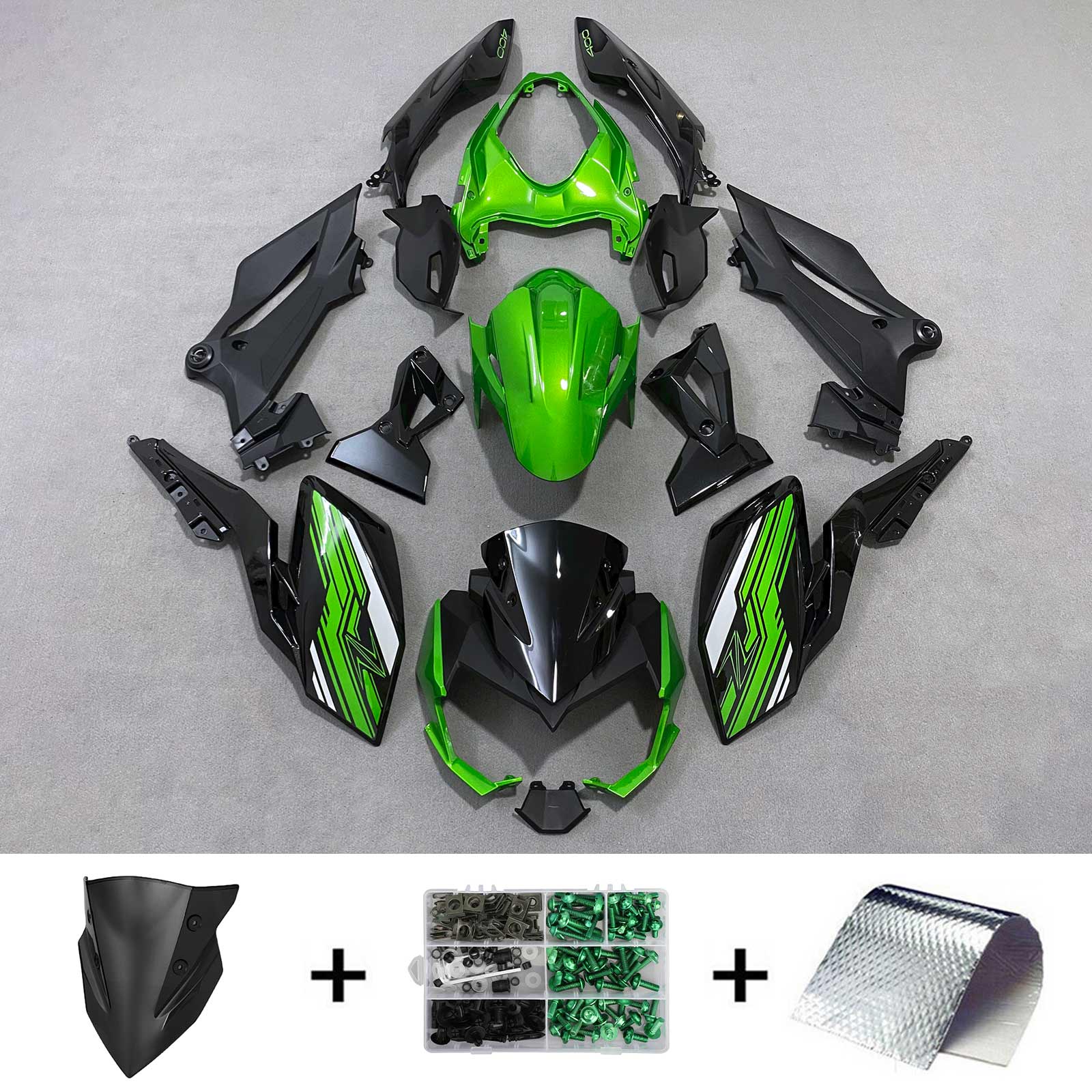 Zestaw owiewki wtryskowej Nadwozie Plastik ABS pasuje do Kawasaki Z400 2018-2024