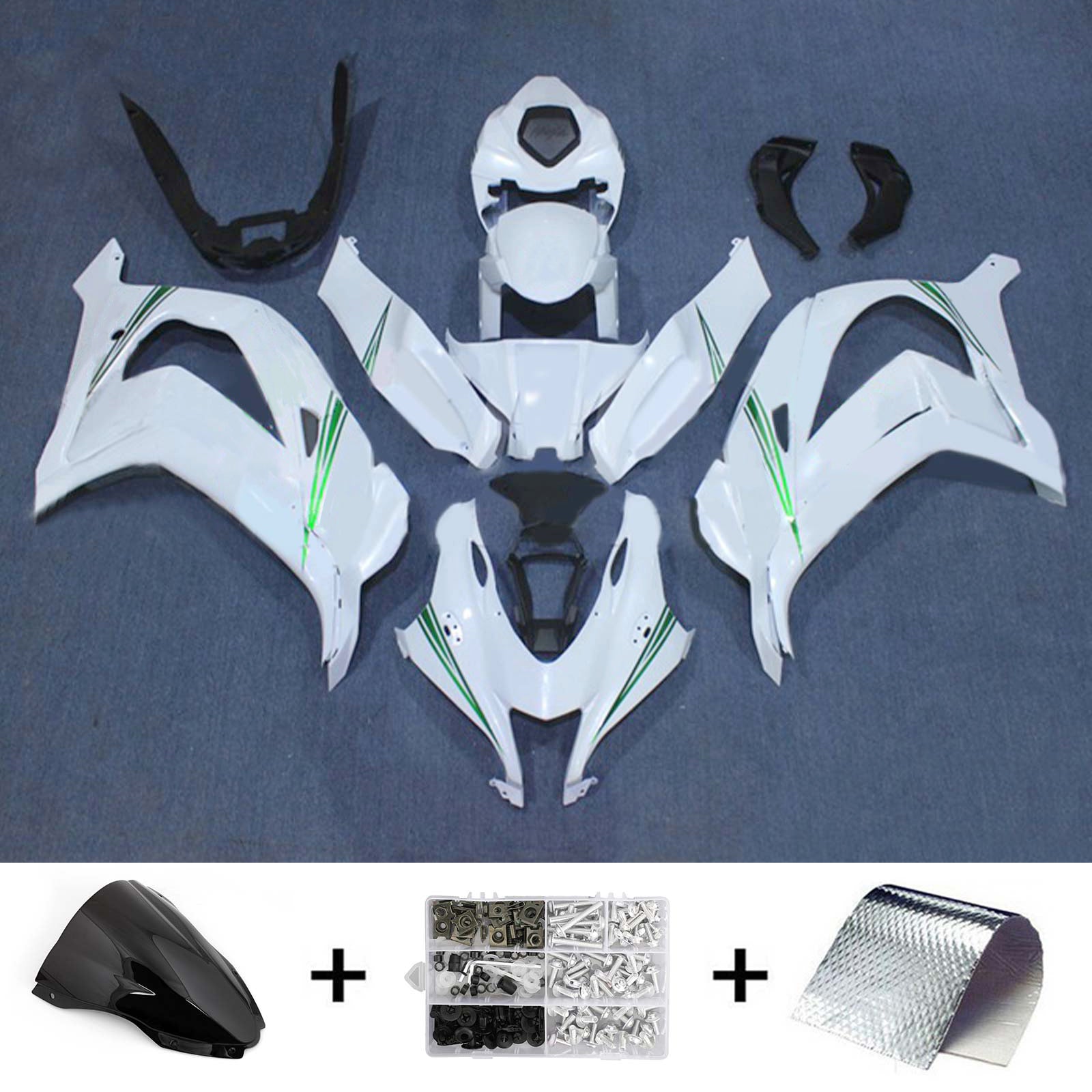Kit de carénage en plastique ABS injecté compatible avec Kawasaki ZX10R 2016-2020