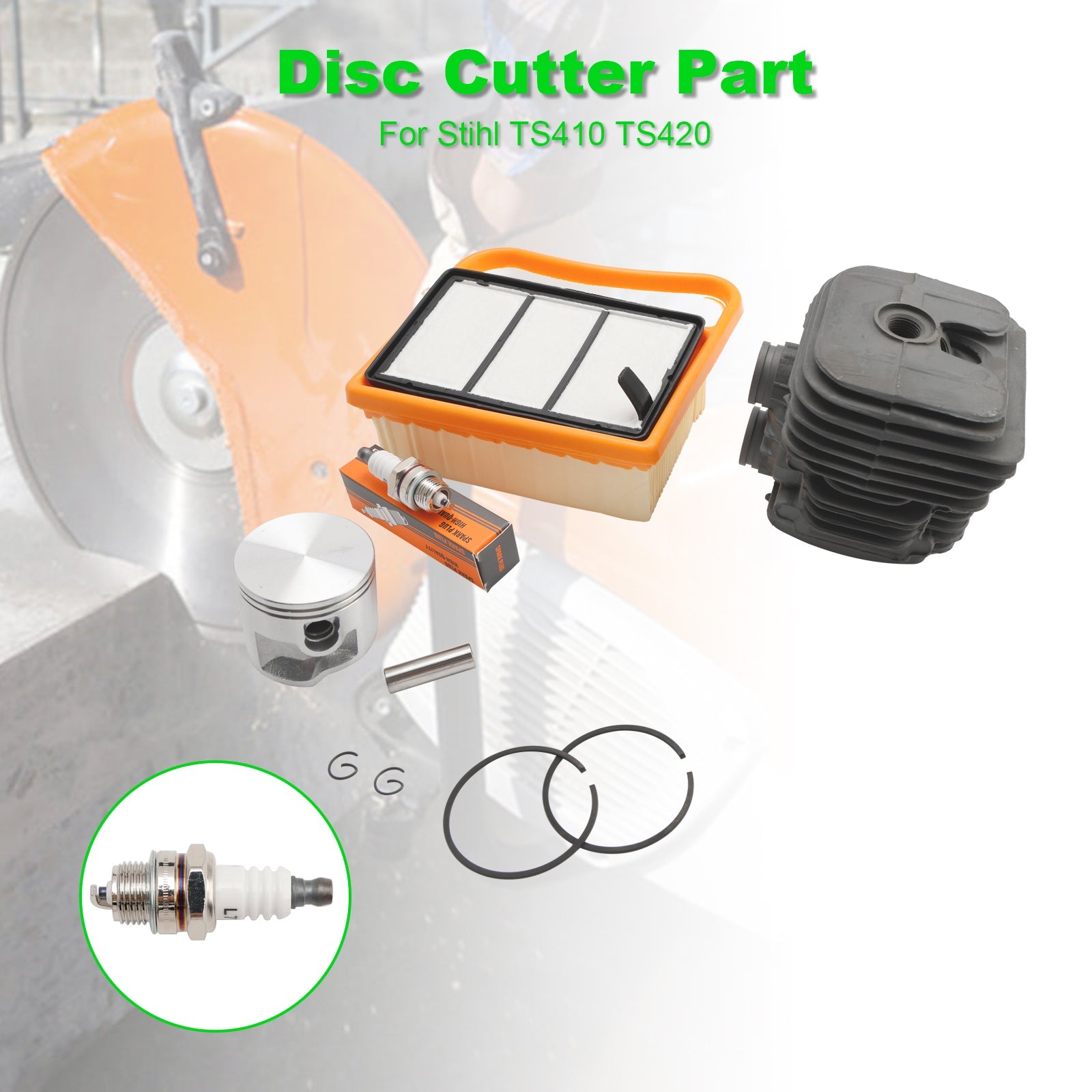 Stihl TS410 TS420 Cilinderzuigerserviceset met luchtfilter 4238 020 1202