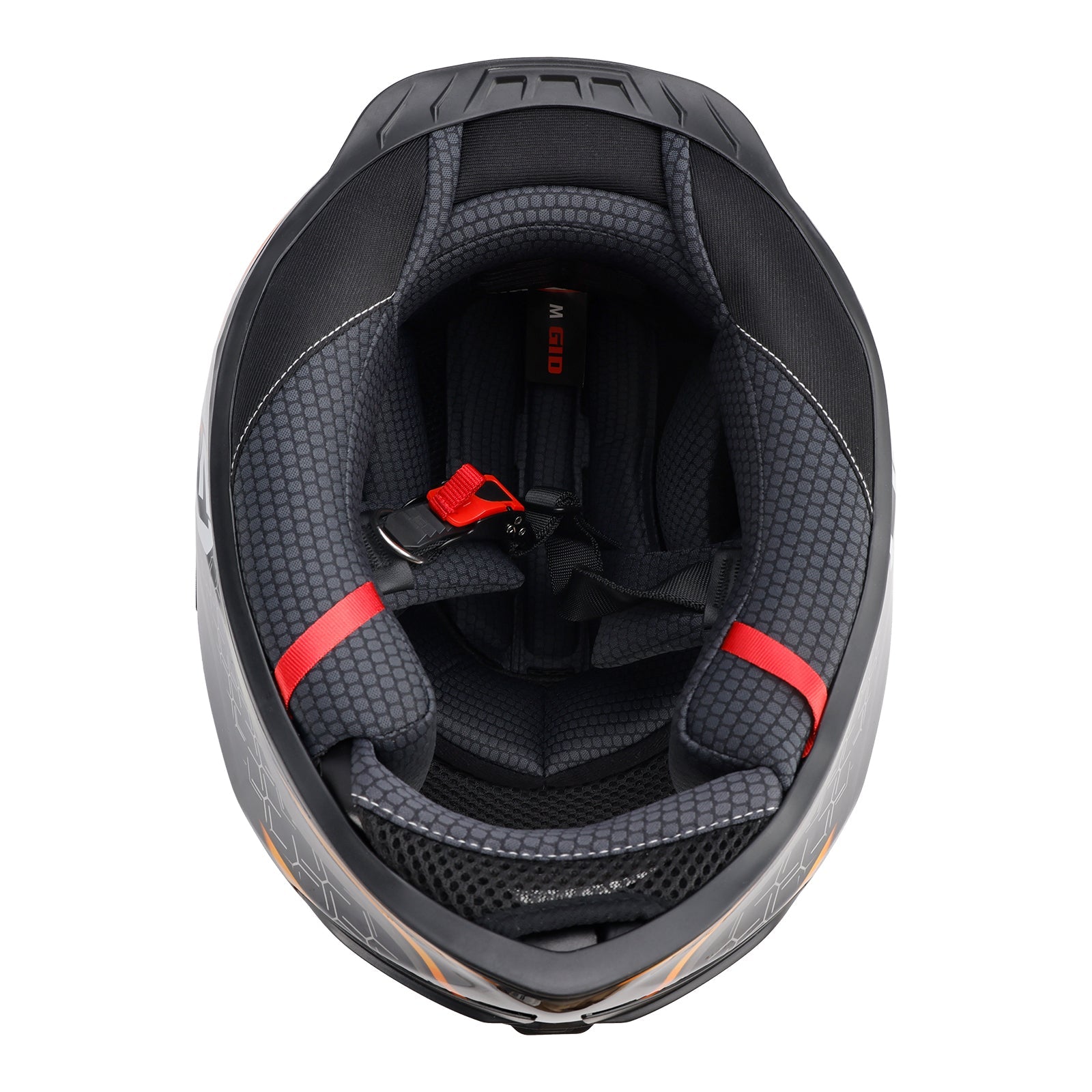 Casque moto intégral DOT pour adulte, orange