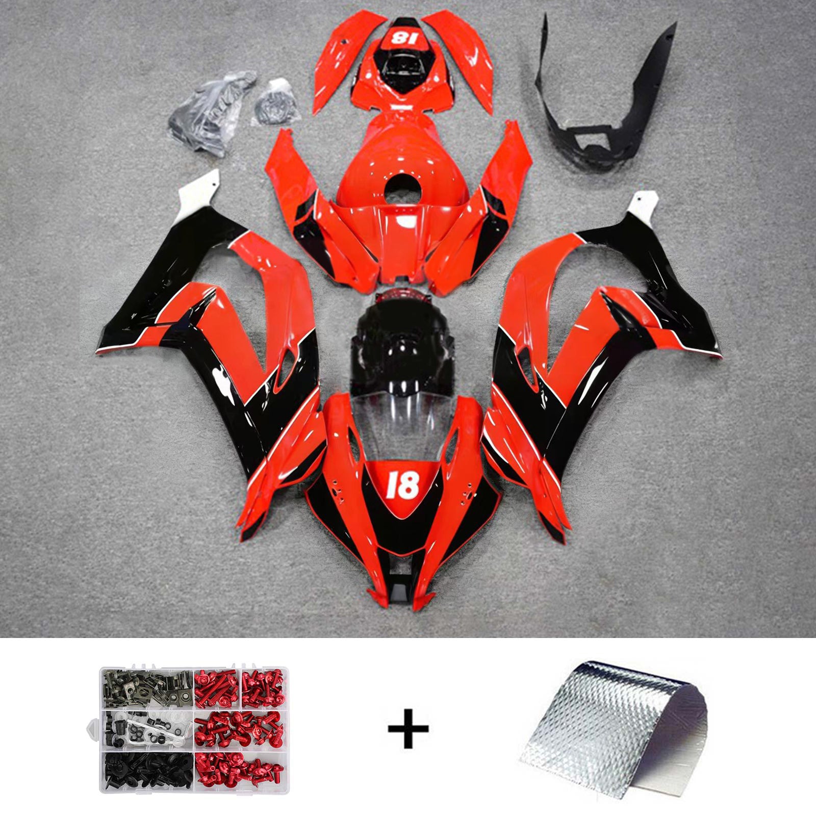 Kit de carénage en plastique ABS injecté compatible avec Kawasaki ZX10R 2016-2020