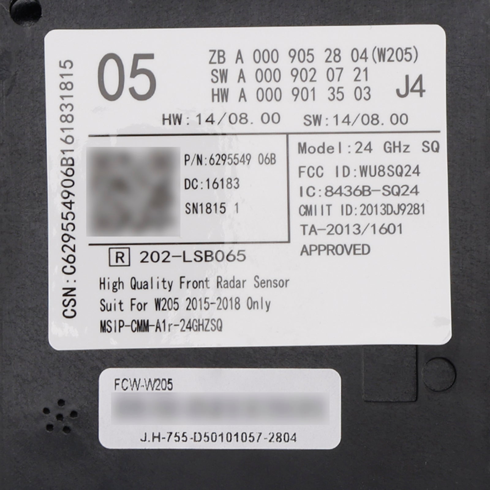 Sensore radar angolo cieco anteriore destro Mercedes W205 - Nuovo, senza programmazione