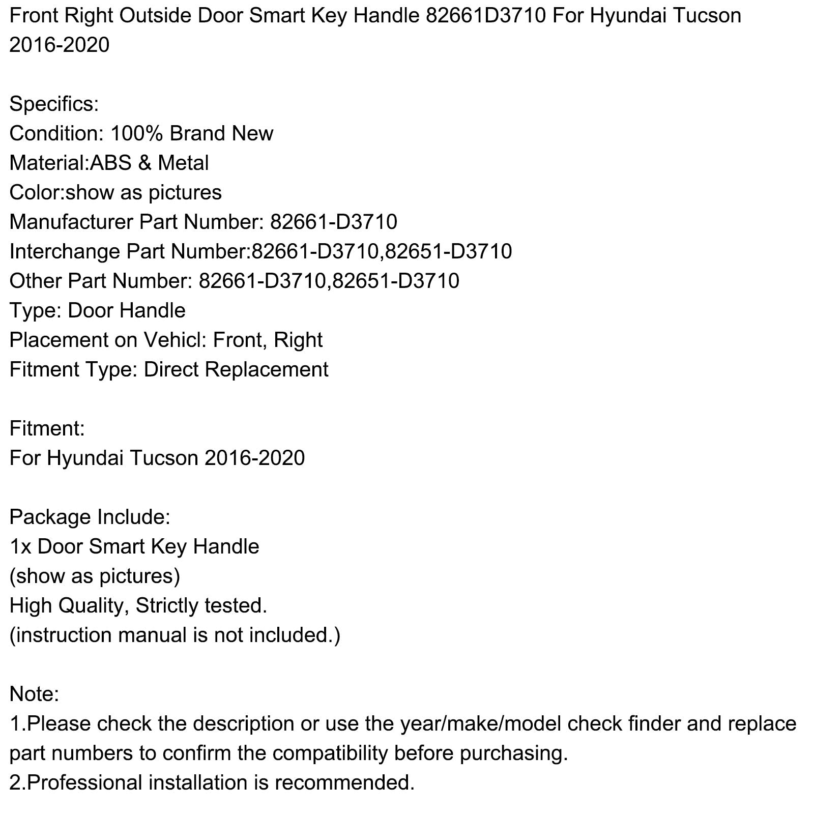 Puerta inteligente al aire libre a la derecha 82661D3710 Pourtucson 16-20