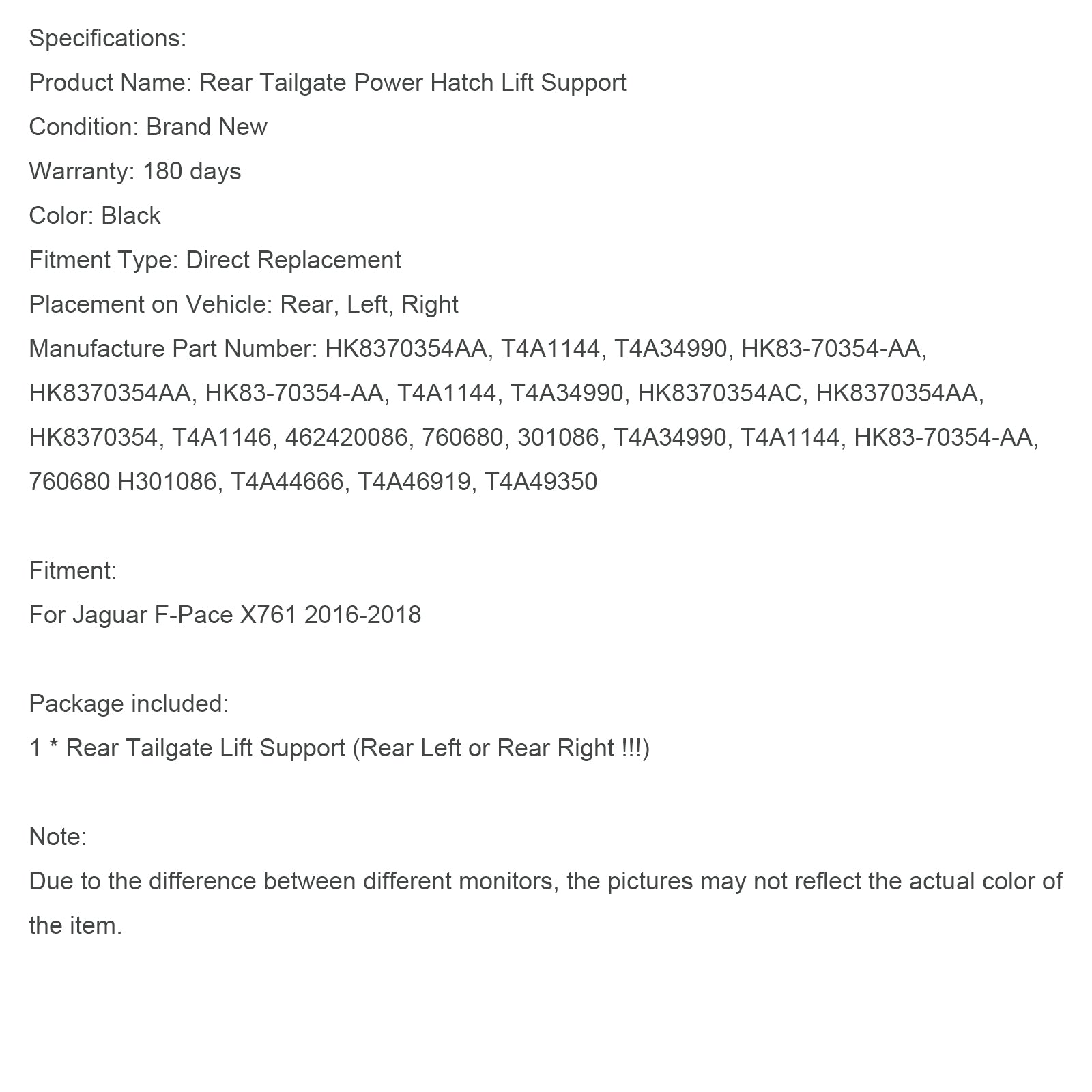 Amortiguadores eléctricos traseros para Jaguar F-Pace X761 (2016-2018) HK8370354AA