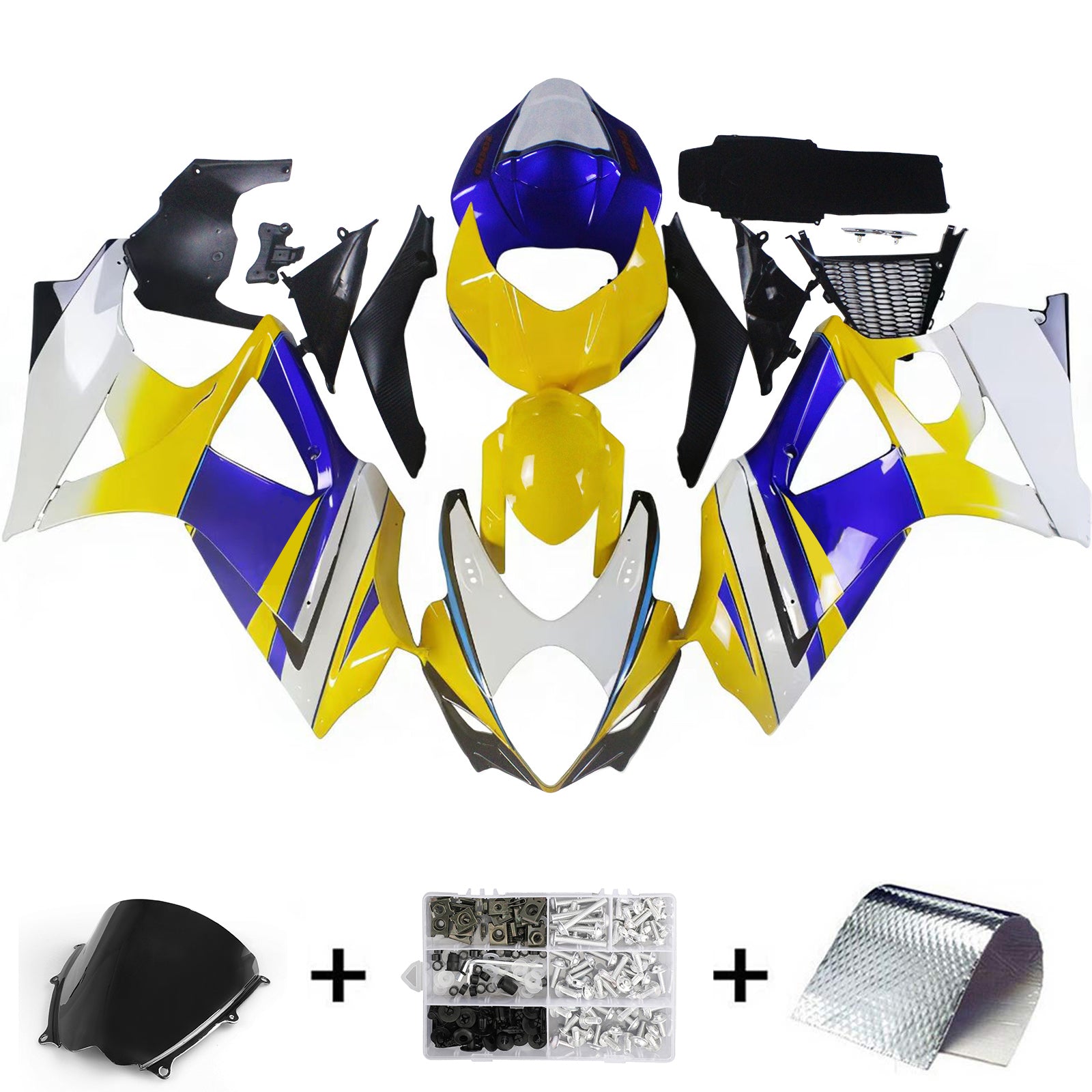 Kit de carénage par injection, carrosserie en plastique ABS, compatible avec Suzuki GSXR1000 2007-2008